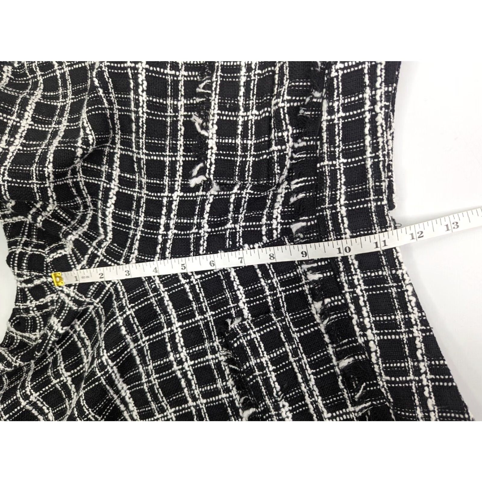 Vintage Smak Parlour Women's Capris Pants Black Plaid Knit Stretch Crop High Rise Regular Size S Capris Retro Size 28" / US 6 / IT 42 - 5 Thumbnail
