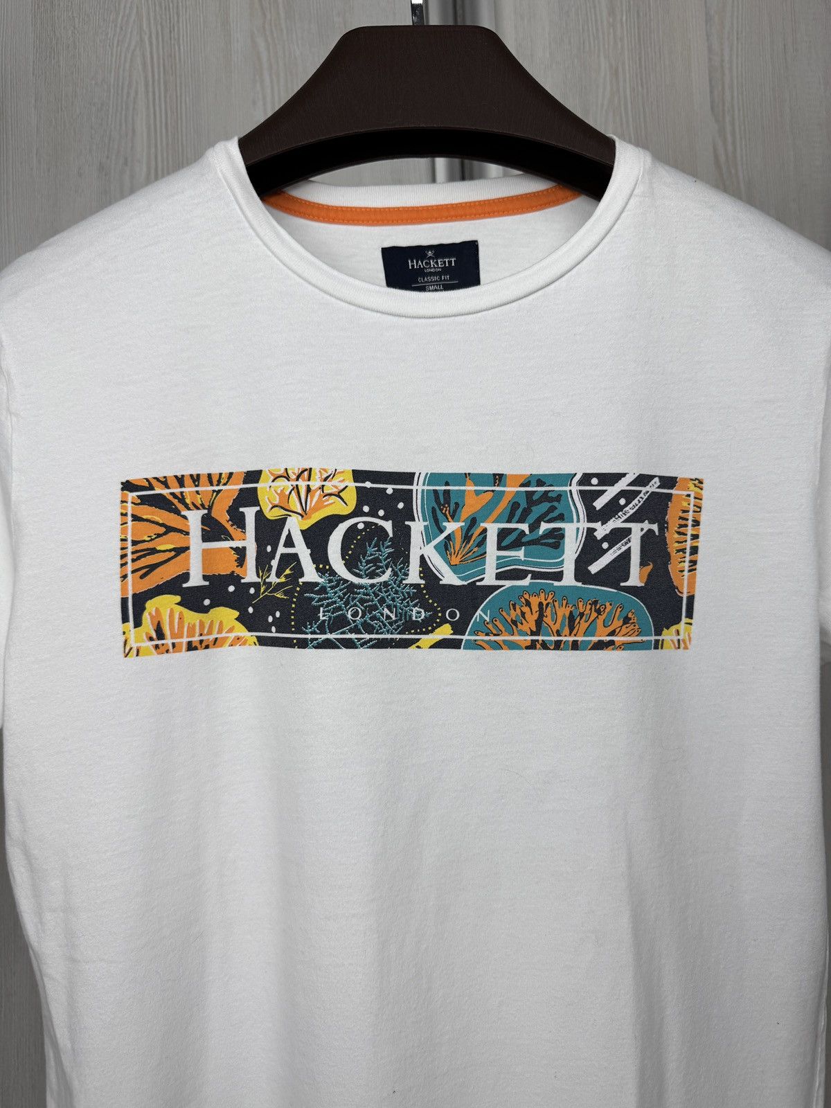 Hackett Hackett London Men’s Seaweed Print Tee T-Shirt White Size S Size US S / EU 44-46 / 1 - 3 Thumbnail