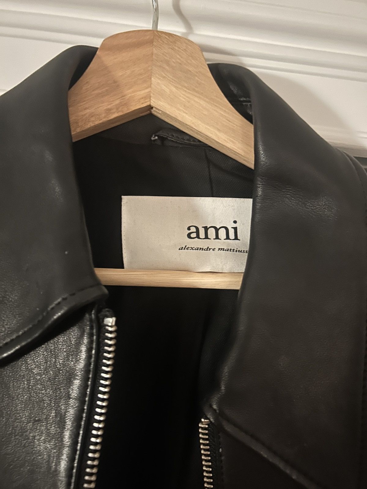 AMI Ami Paris Leather Bomber Jacket Size US S / EU 44-46 / 1 - 5 Thumbnail