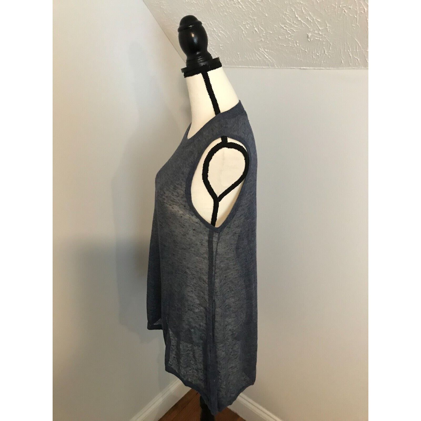 Alice + Olivia Alice+Olivia Base Jamica Linen Blue Denim Linen Blend Tank Size M / US 6-8 / IT 42-44 - 2 Thumbnail