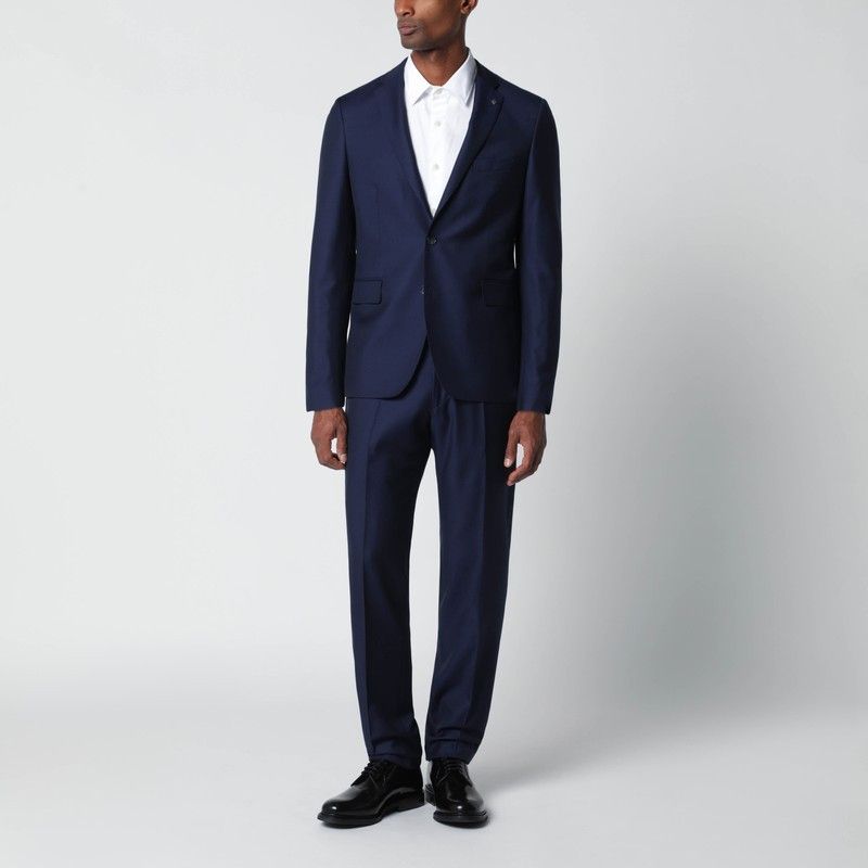 Tagliatore Tagliatore Blue Wool Single-Breasted Suit Size US L / EU 52-54 / 3 - 1 Thumbnail