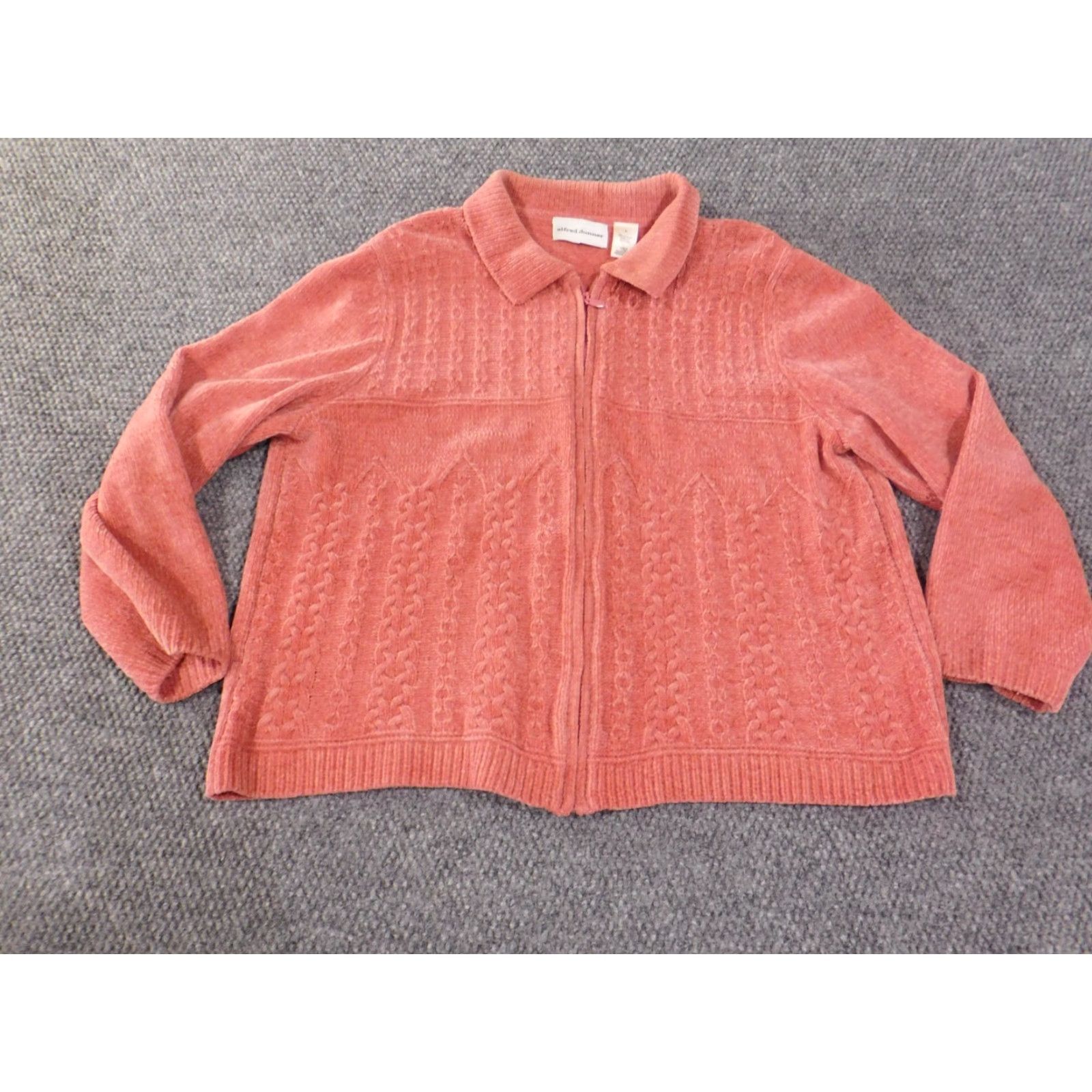 Vintage Alfred Dunner Pink Geometric Knit Sweater L Womens Regular Pullover Raglan Long Sleeve Chunky-Knit Acrylic Stretch Knit Geometric Design Vintage No Size L / US 10 / IT 46 - 2 Thumbnail
