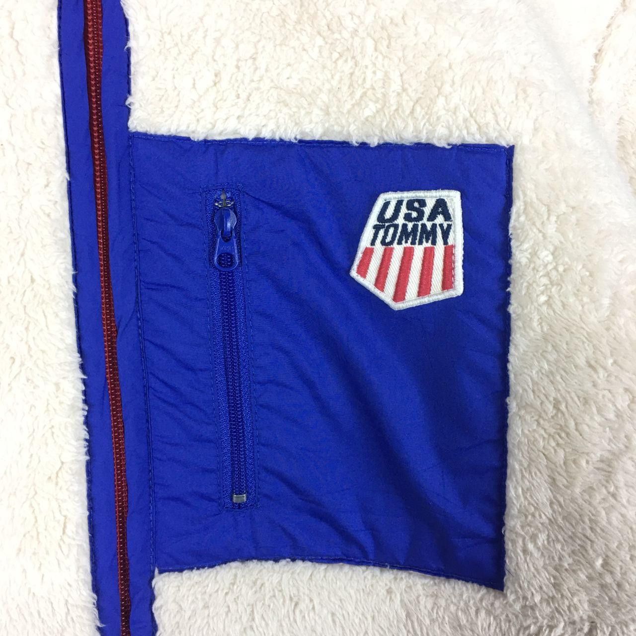 Tommy Hilfiger Vtg TOMMY HILFIGER USA Flag Logo Sherpa Fleece Jacket Size M / US 6-8 / IT 42-44 - 2 Thumbnail