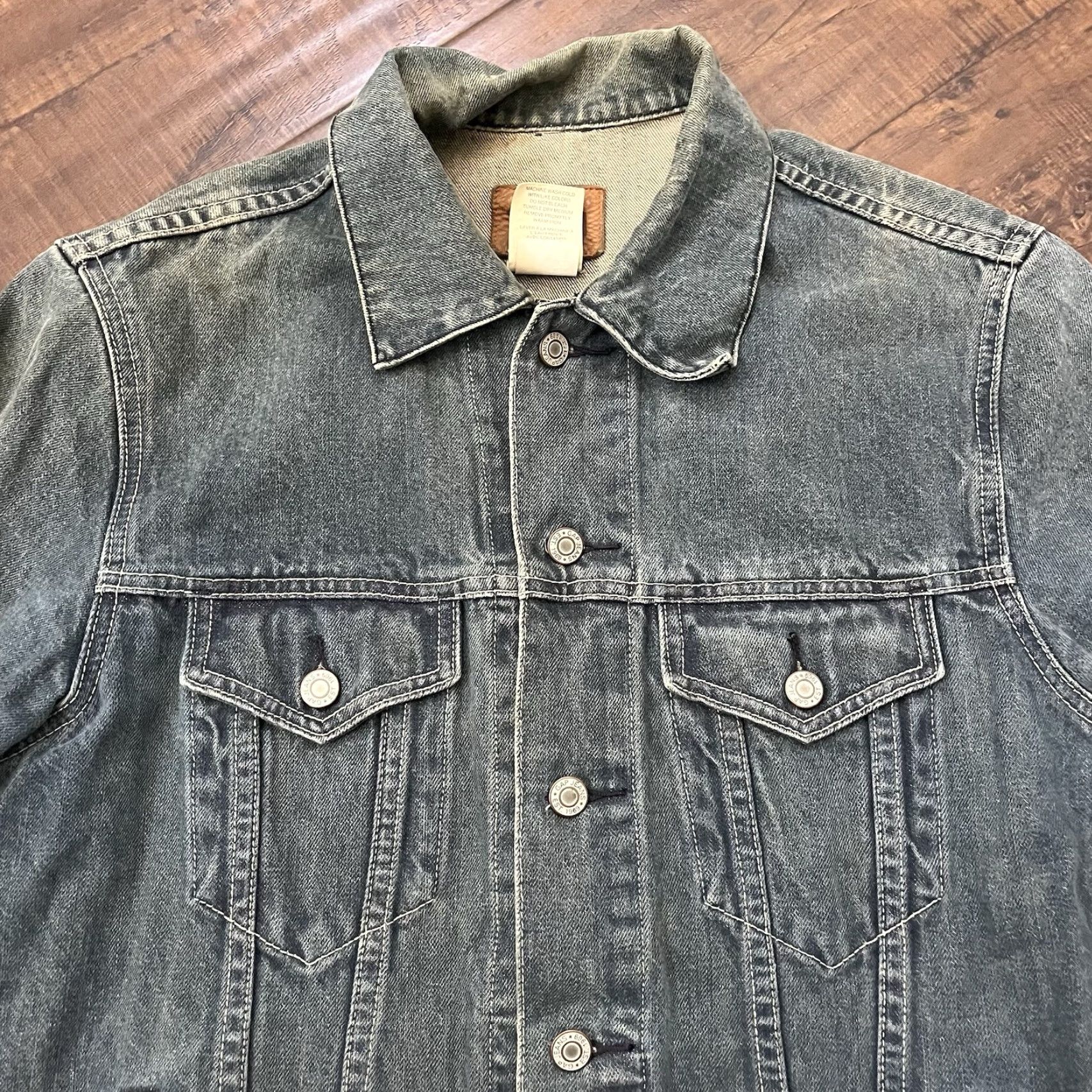 Gap VINTAGE Gap 1969 Denim Jean Jacket Mens Medium Western Trucker Style Cotton M Blue Size US 31 - 3 Thumbnail