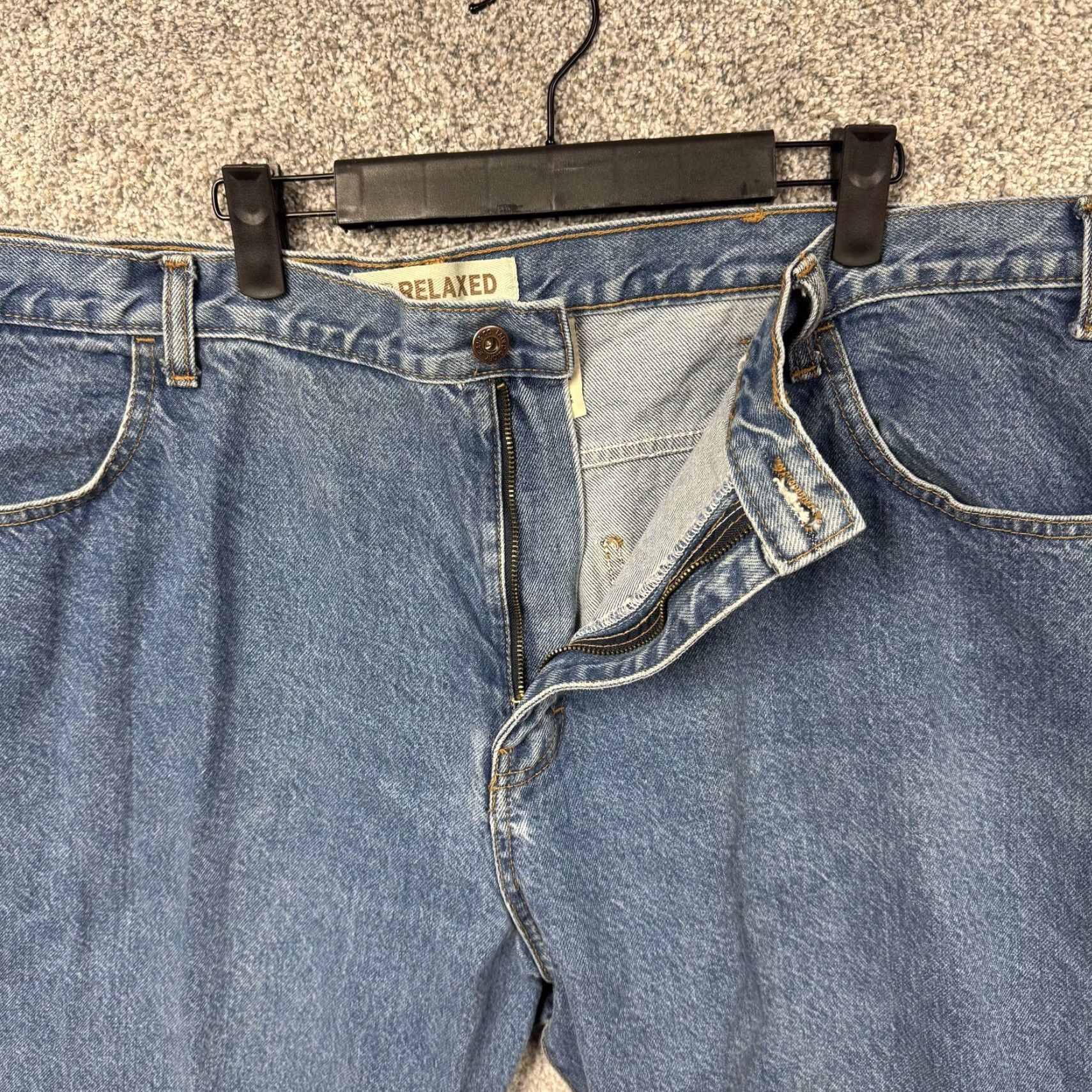 Faded Glory VINTAGE Faded Glory Jeans Denim Straight Leg Relaxed 44x30 Mens Jeans Wide 5-Pocket Blue Cotton Workwear Size US 44 / EU 60 - 6 Thumbnail