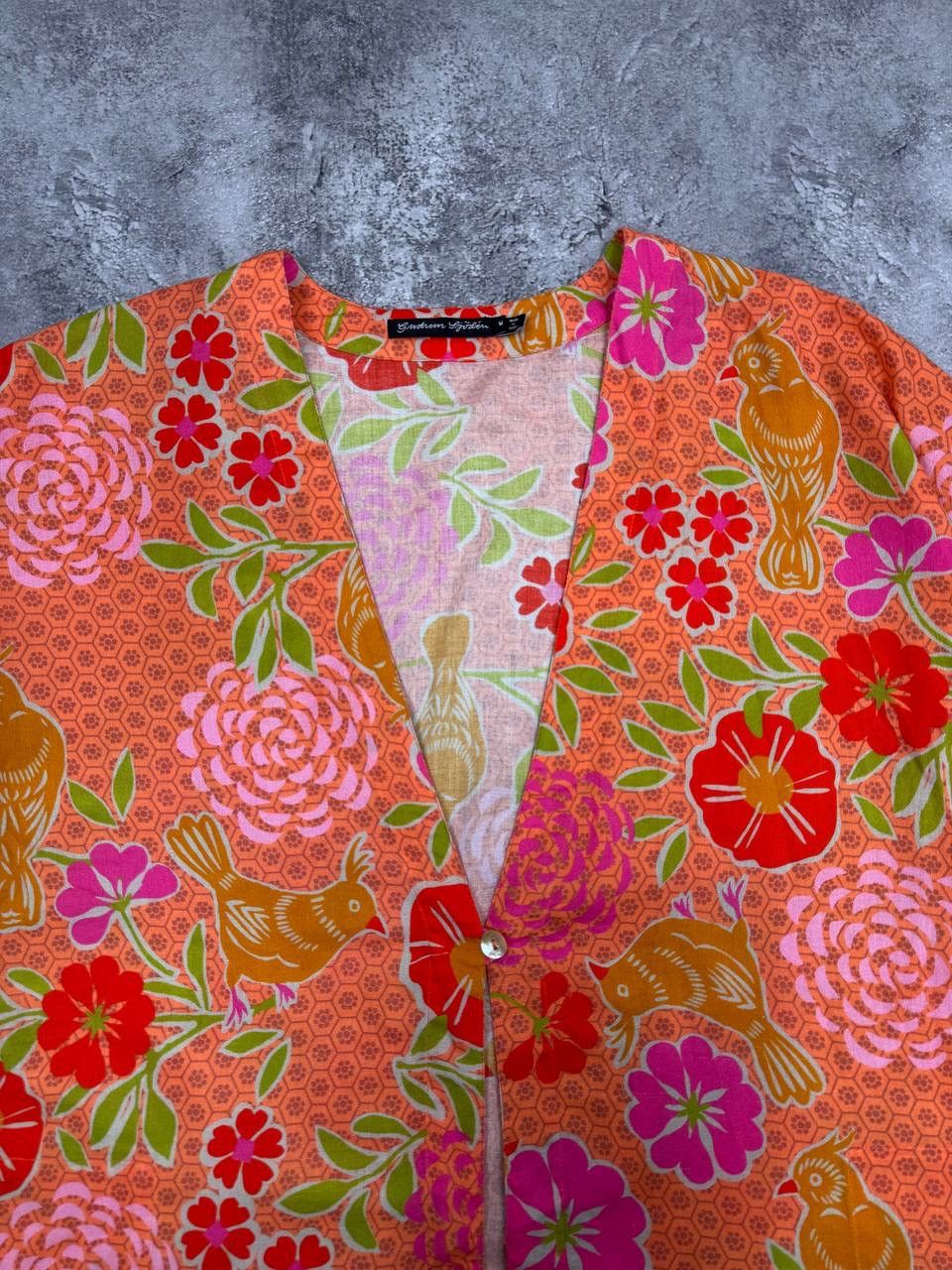Gudrun Sjoden Gudrun Sjödén Women's Floral Pattern Tunic Orange Pink SizeM Size M / US 6-8 / IT 42-44 - 3 Thumbnail