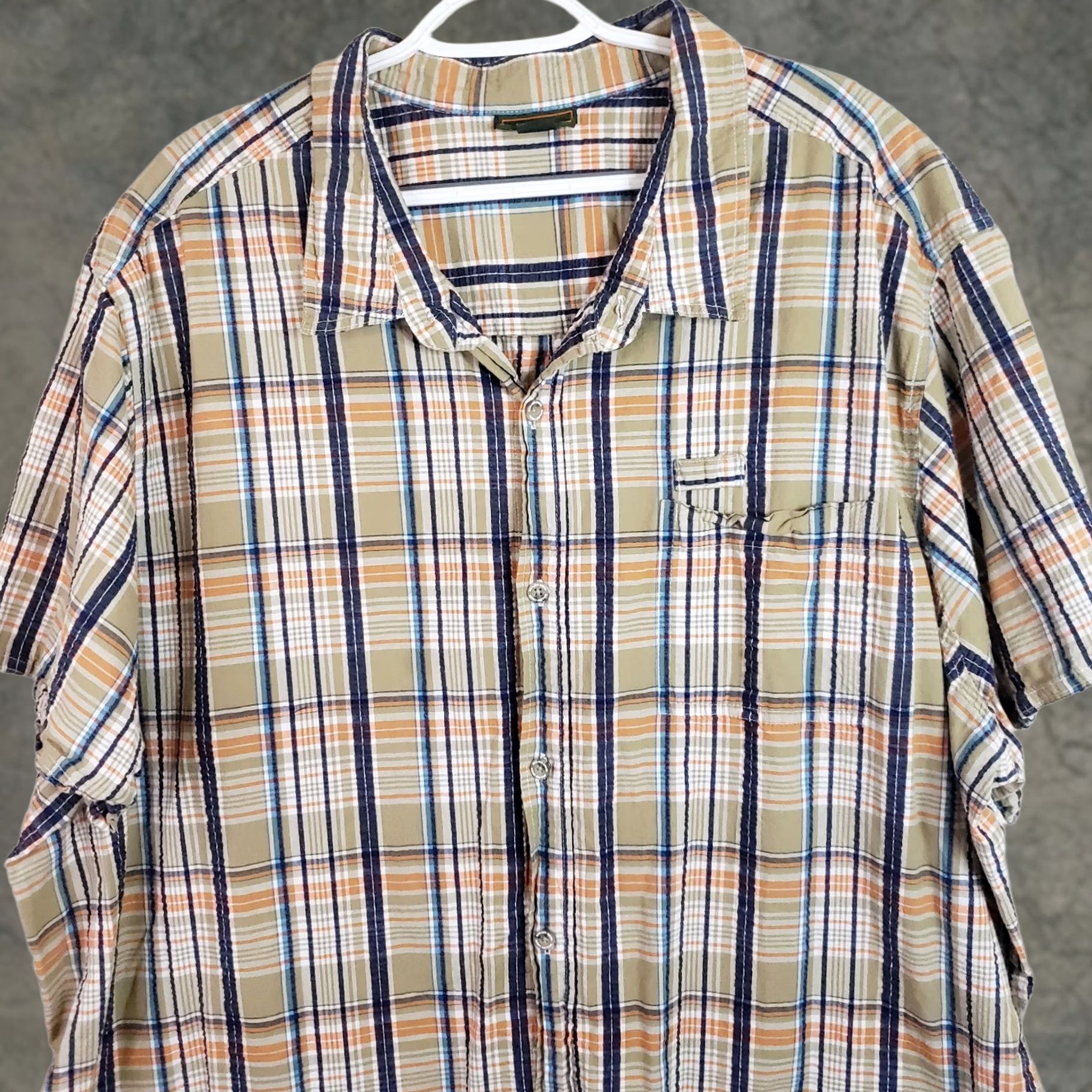 Pop Trading Company Boulder Creek Trading Company Shirt Men's 4XL Big Multicolor Cotton Plaid Short Sleeve Button-Up 4XL Mens Big & Tall Plaid Shirt Size US XXL / EU 58 / 5 - 1 Thumbnail