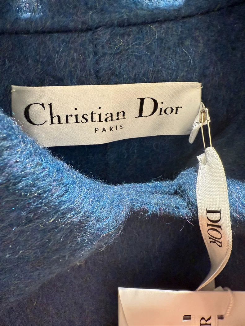 Dior Dior Wool tweed dark blue double-breasted short jacket Size M / US 6-8 / IT 42-44 - 3 Thumbnail