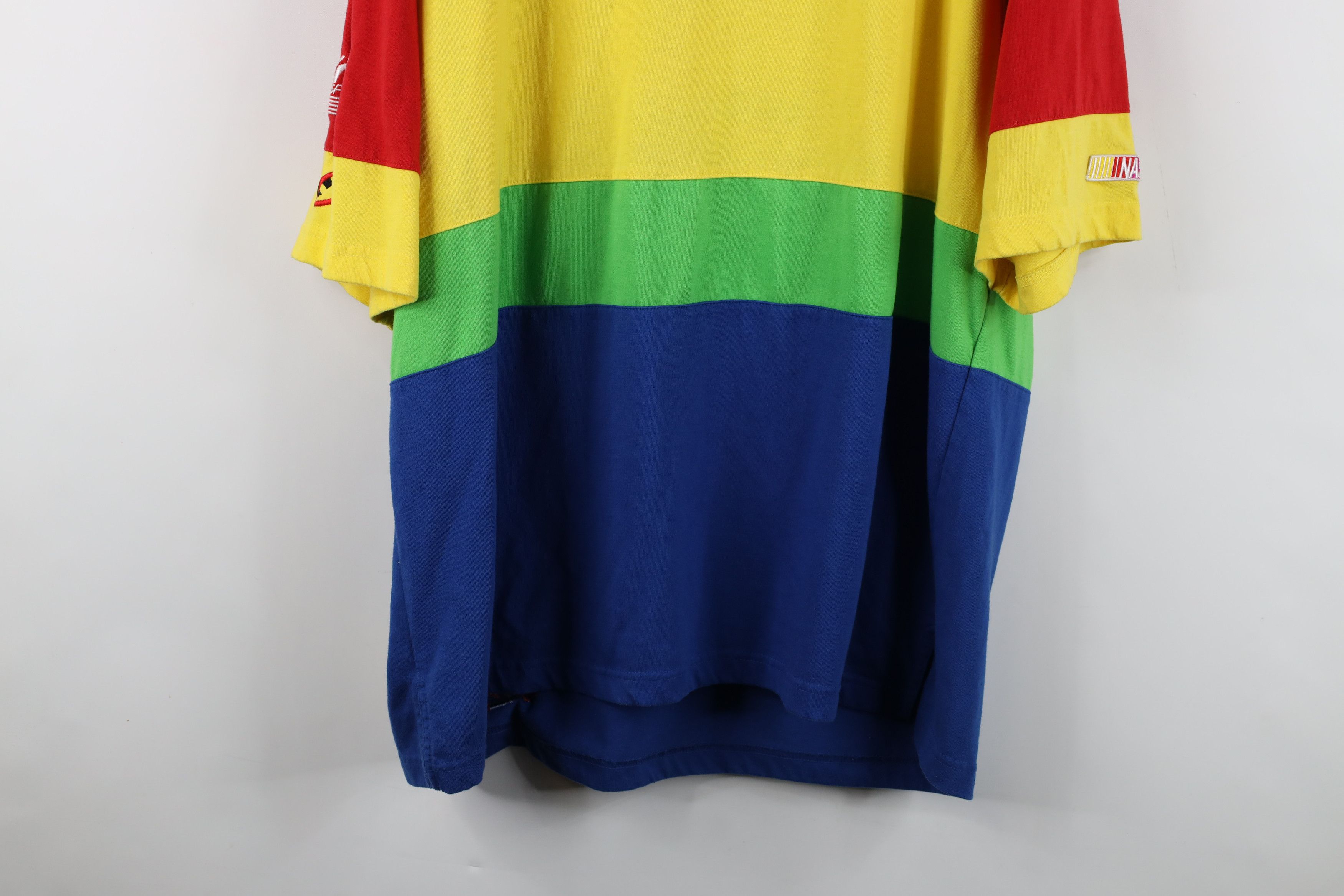 Vintage Vintage 90s NASCAR Striped Jeff Gordon Racing T-Shirt Size US XL / EU 56 / 4 - 11 Thumbnail
