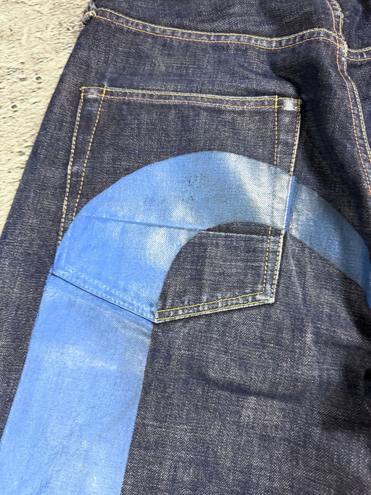 Evisu Evisu jeans daicock blue big logo selvedge denim Size US 31 - 4 Thumbnail