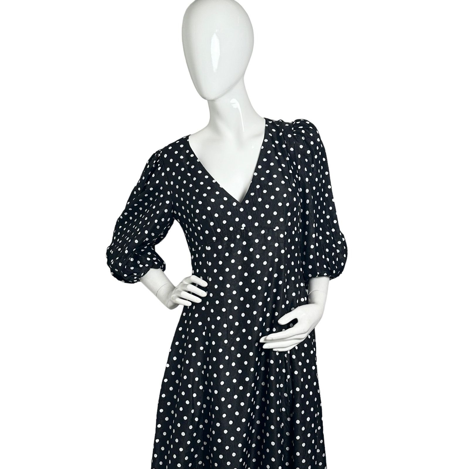 Kate Spade Kate Spade Harmony Dot Cloqué mainline Dress 10 Black Size L / US 10 / IT 46 - 6 Thumbnail