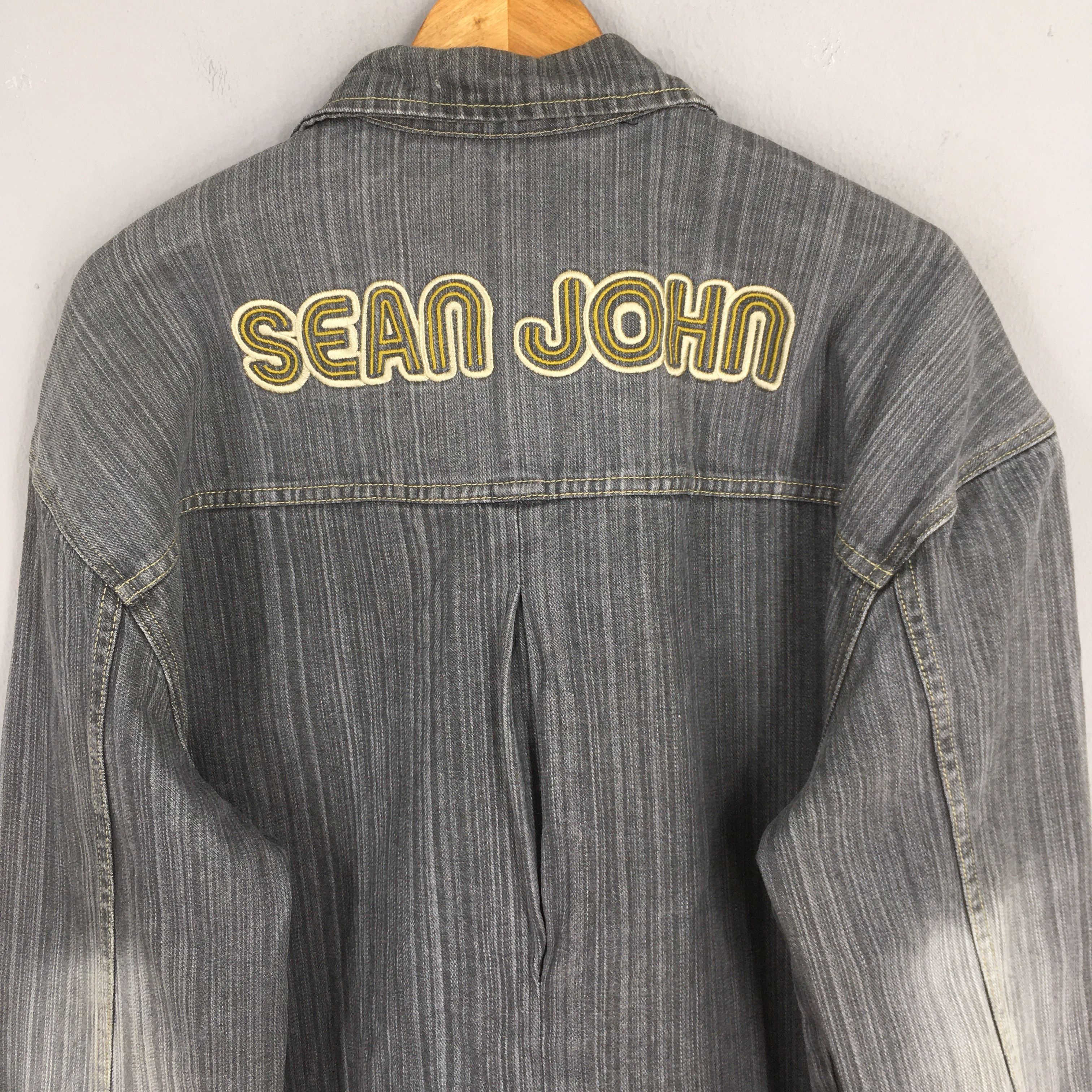 Sean John Vintage 90s Sean John Gray Jeans Workers Jacket 2XLarge Size US XXL / EU 58 / 5 - 8 Thumbnail