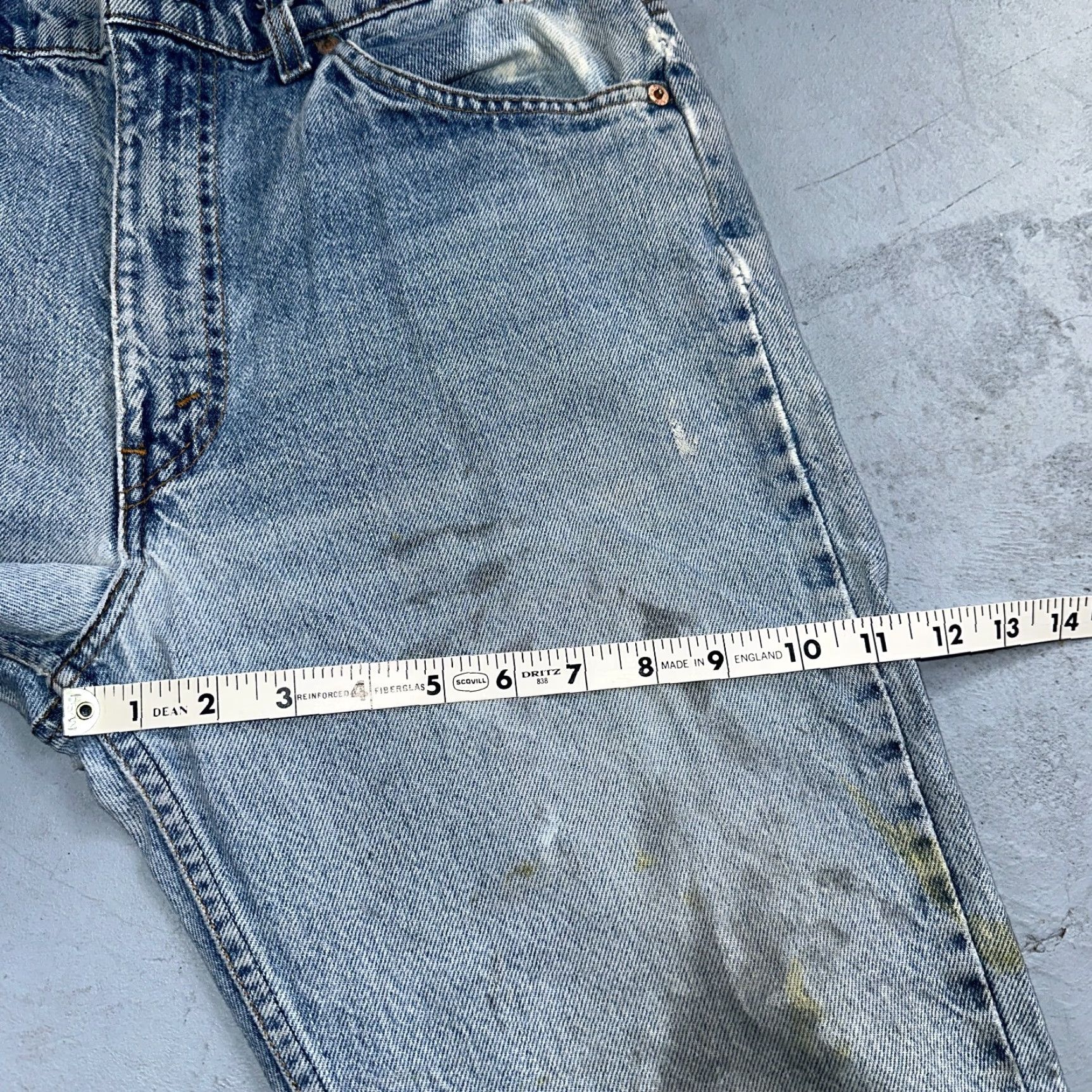 Levi's VINTAGE Levis 517 Jeans Bootcut Flare Blue Worn USA Orange Tab 90s Act 33x31 Size US 33 - 7 Thumbnail