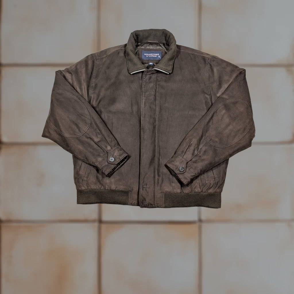 Roundtree & Yorke Roundtree & Yorke Jacket Mens XL Brown Bomber Zip Quilted Microfiber Size US XL / EU 56 / 4 - 1 Thumbnail