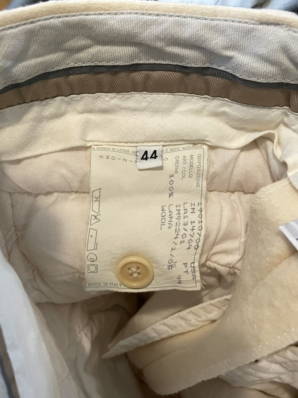 Helmut Lang 90s Cream Boiled Wool Trousers Size US 31 - 7 Thumbnail