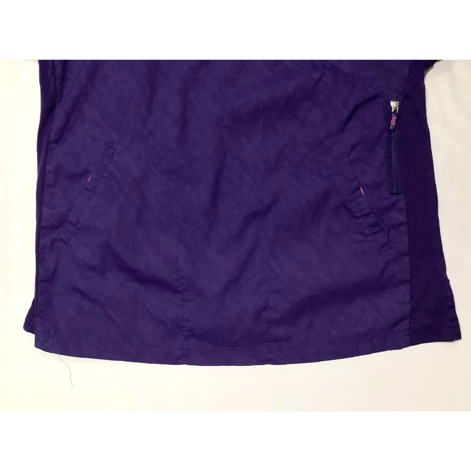 Koio Koi Lite Scrub Shirt Womens XL Purple Dobby Slim Fit Pockets Zip Shirt Womens XL Purple Koi Lite Scrub Shirt Zip Pocket Pocket V-neck Mock Wrap Size XL / US 12-14 / IT 48-50 - 3 Thumbnail