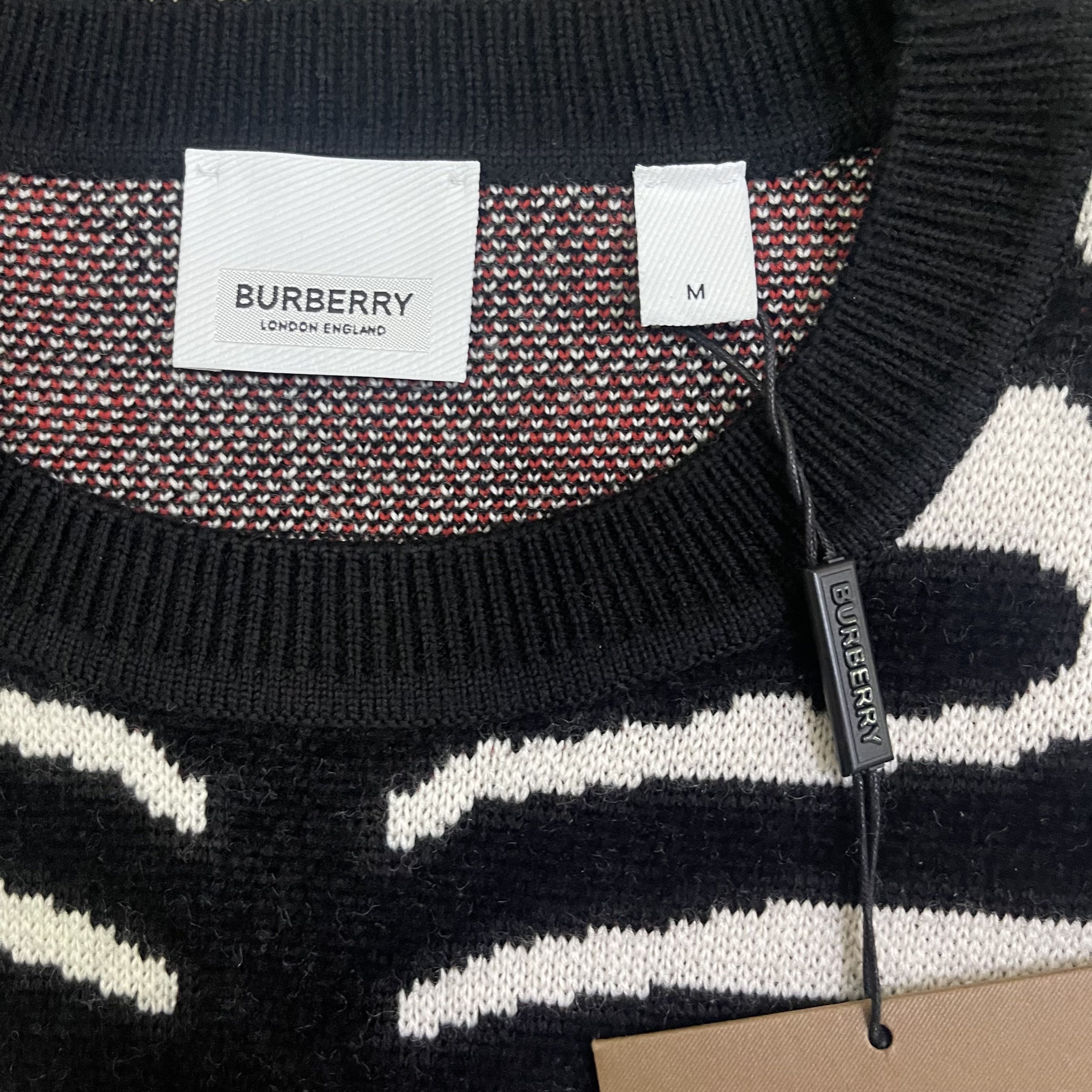 Burberry Burberry Mens Jennings Zebra Logo Jumper Knit Sweater Size US M / EU 48-50 / 2 - 5 Thumbnail