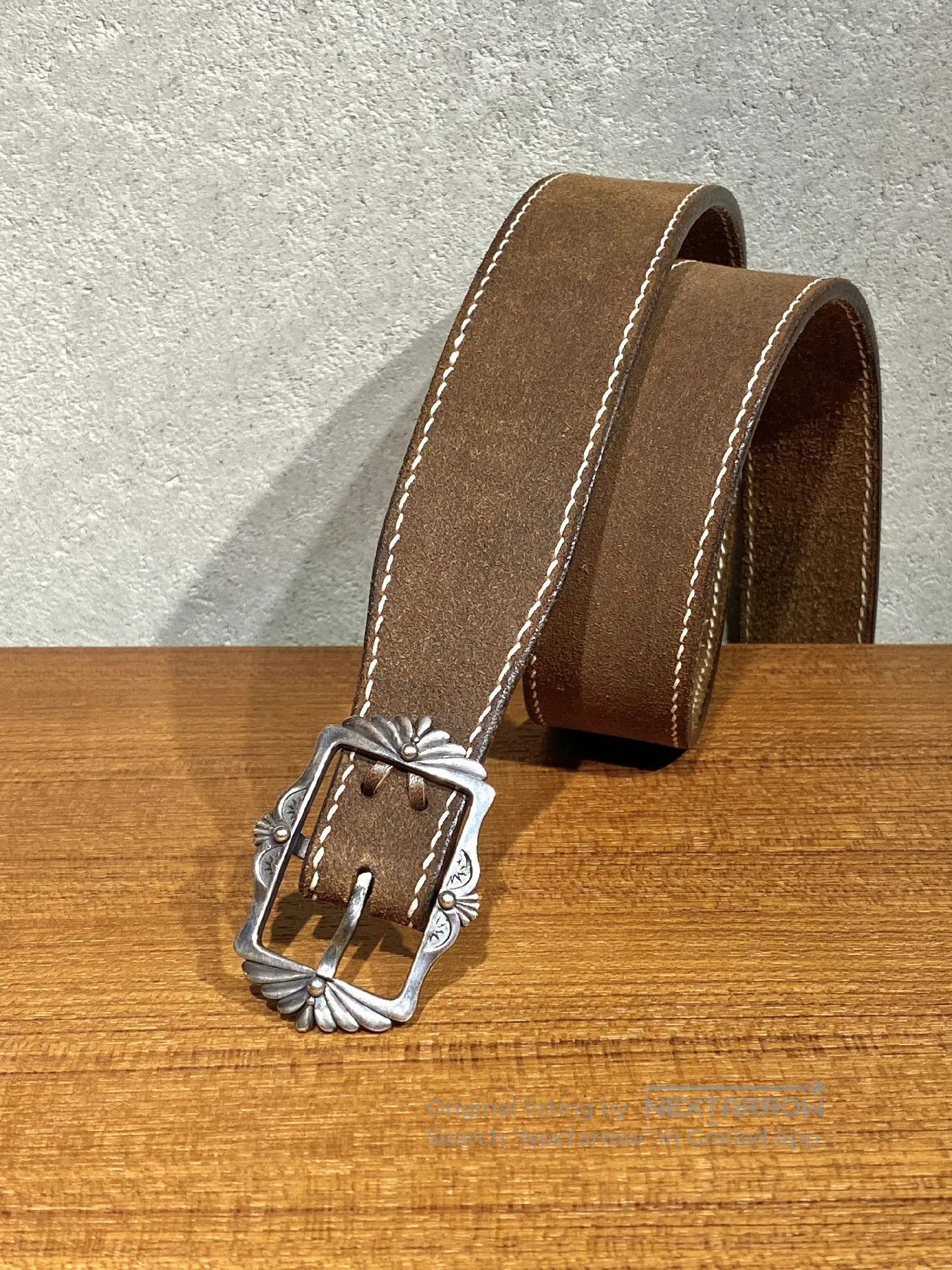 Japanese Brand Japanese Handmade 925 Silver Suede Belt. Size ONE SIZE - 2 Thumbnail