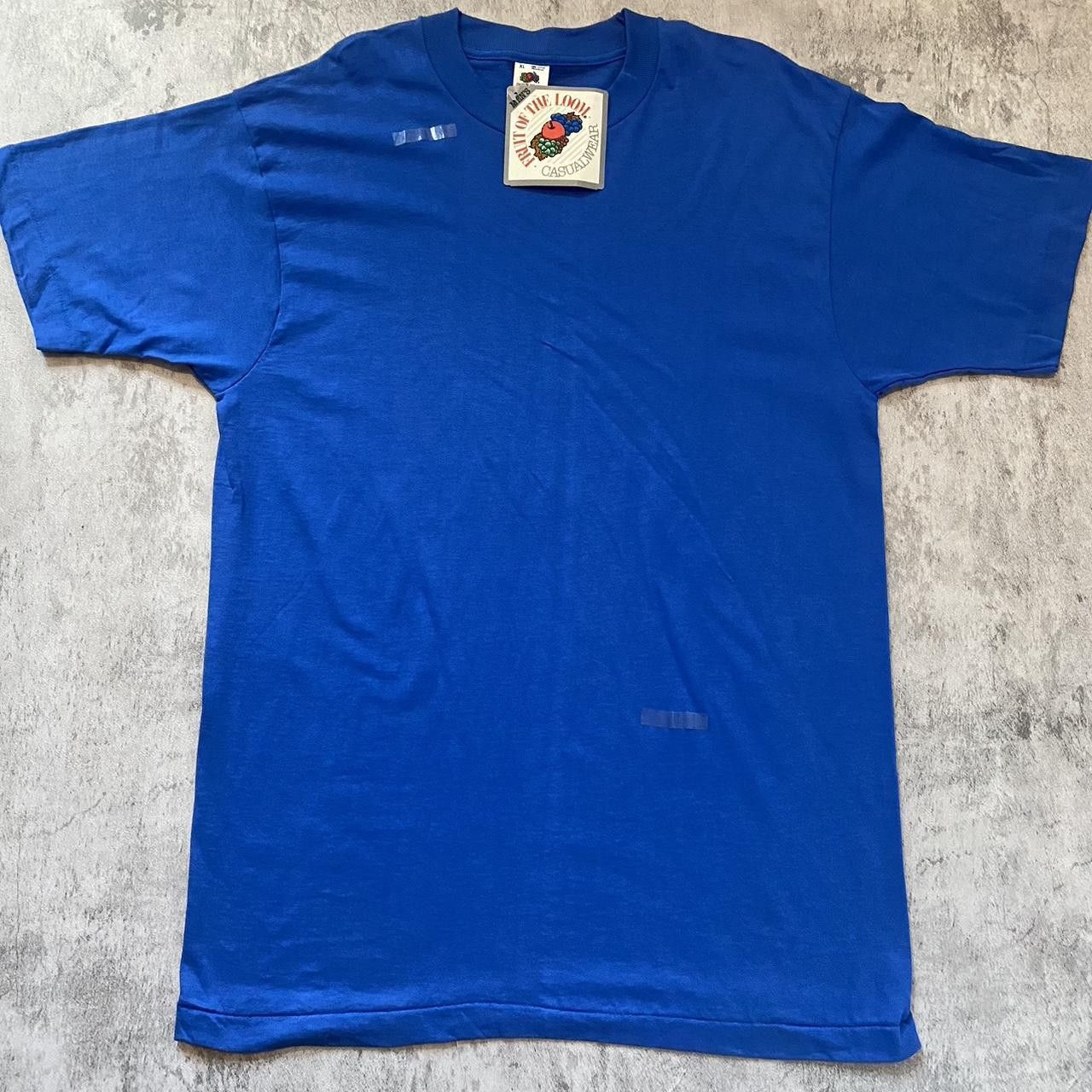 Fruit Of The Loom Blue vintage 90s retro streetwear tee Fruit of the Size US XL / EU 56 / 4 - 1 Thumbnail