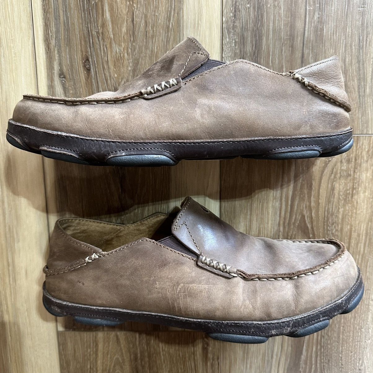 Olukai OluKai Moloa Brown Leather Slip On Shoes, 10128-6348, 10 Size US 10 / EU 43 - 2 Thumbnail