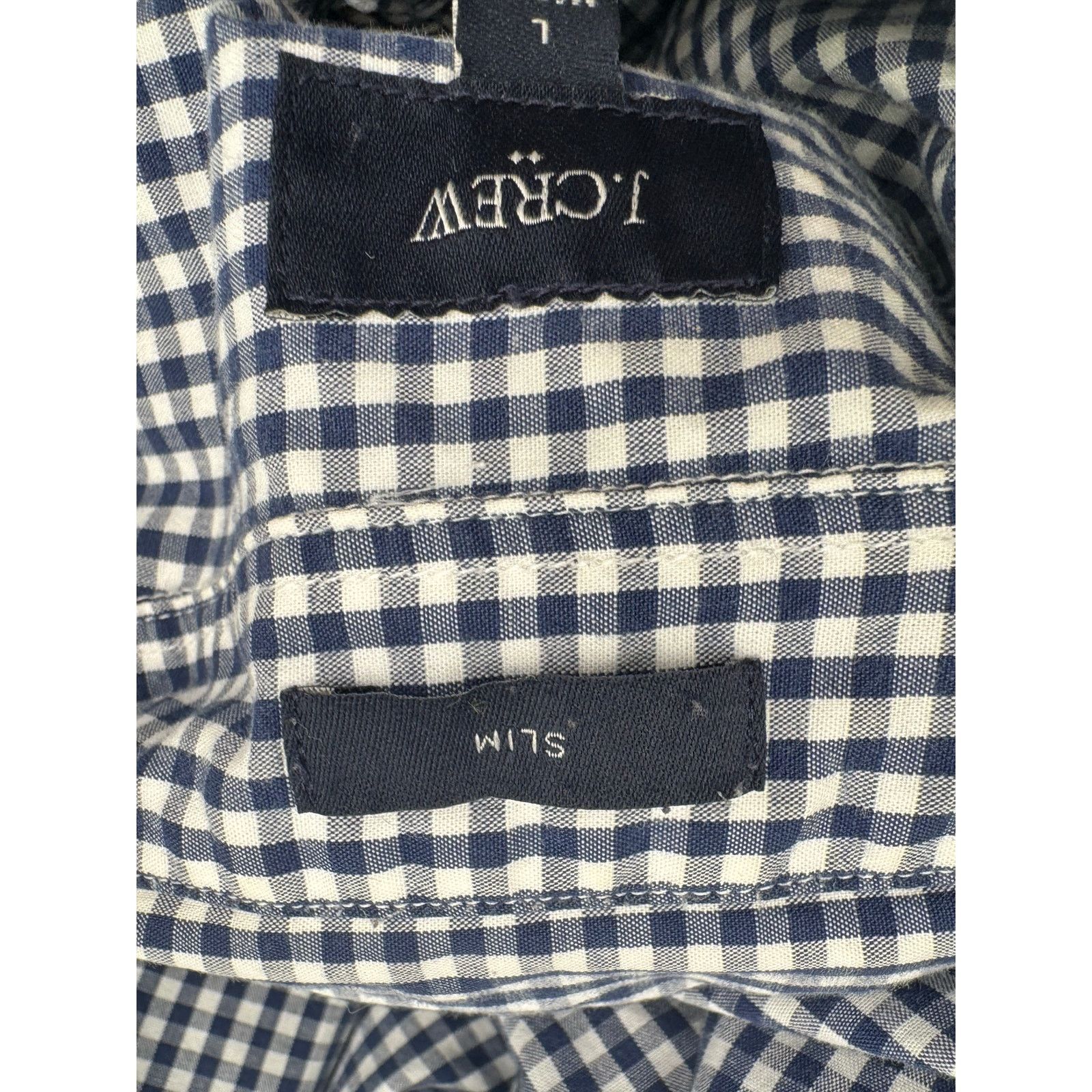 J.Crew J. CREW Slim Gingham Checkered Blue White Large Size US L / EU 52-54 / 3 - 5 Thumbnail