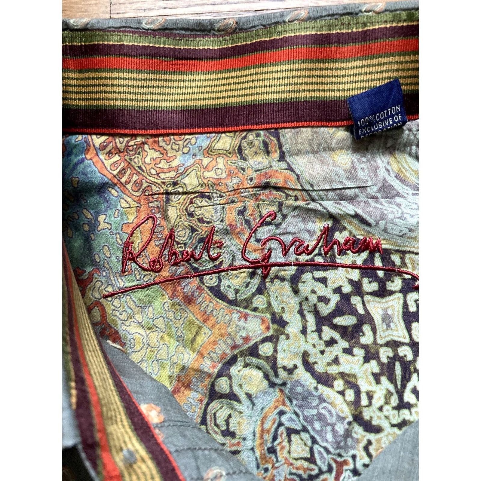 Robert Graham Robert Graham Shirt Men’s Large Long Sleeve Button Up Paisley Flip Cuff Size US L / EU 52-54 / 3 - 6 Thumbnail