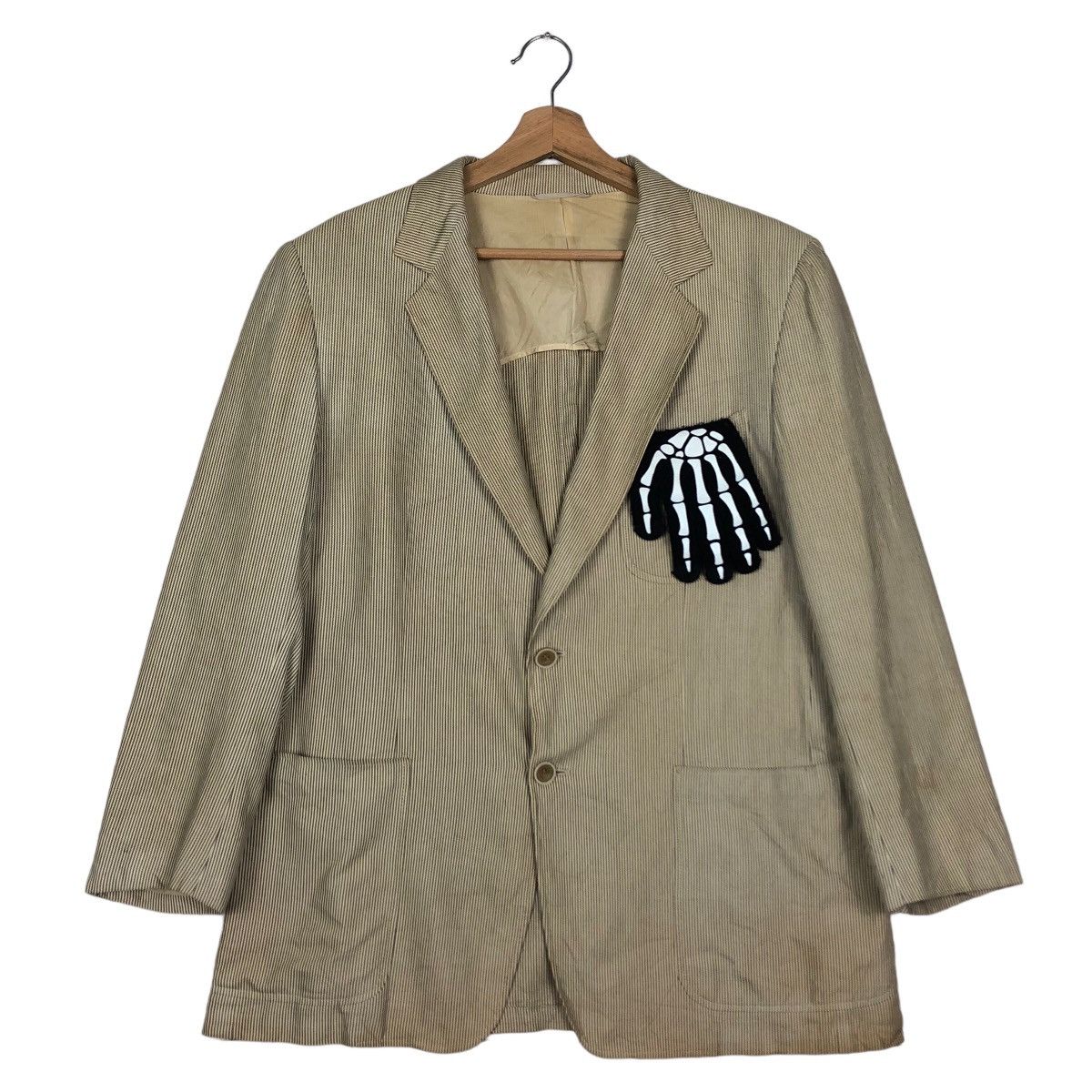 Francesco Smalto 🔥Pin Striped Chore Work Jacket Double Breast Made in Italy Size US M / EU 48-50 / 2 - 2 Thumbnail