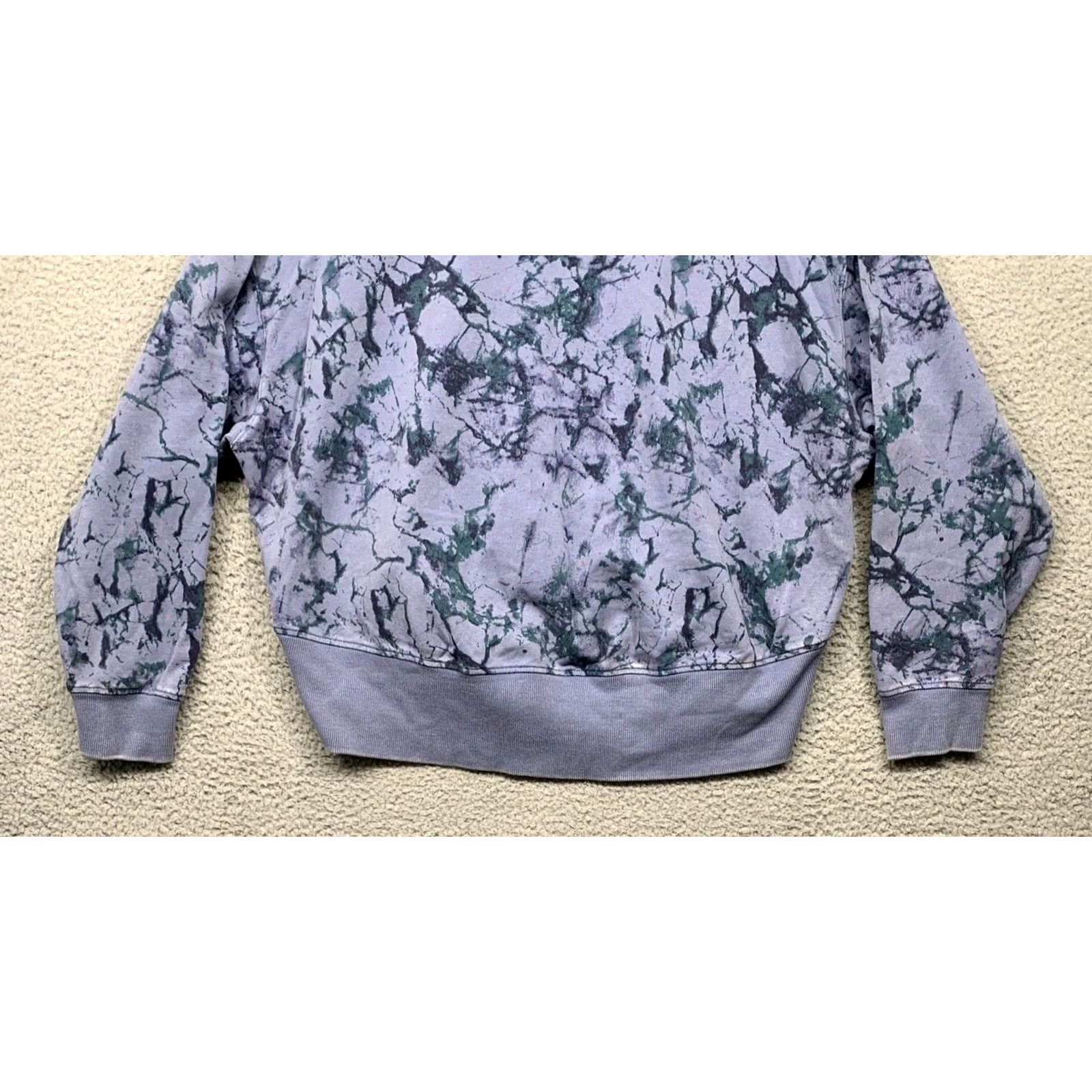 Vintage Joy Lab Women's Cropped Sweatshirt Large Infinity Marble Blue Long Sleeve Crew Neck Pullover All Seasons Easy Care Relaxed NWOT Size L / US 10 / IT 46 - 6 Thumbnail