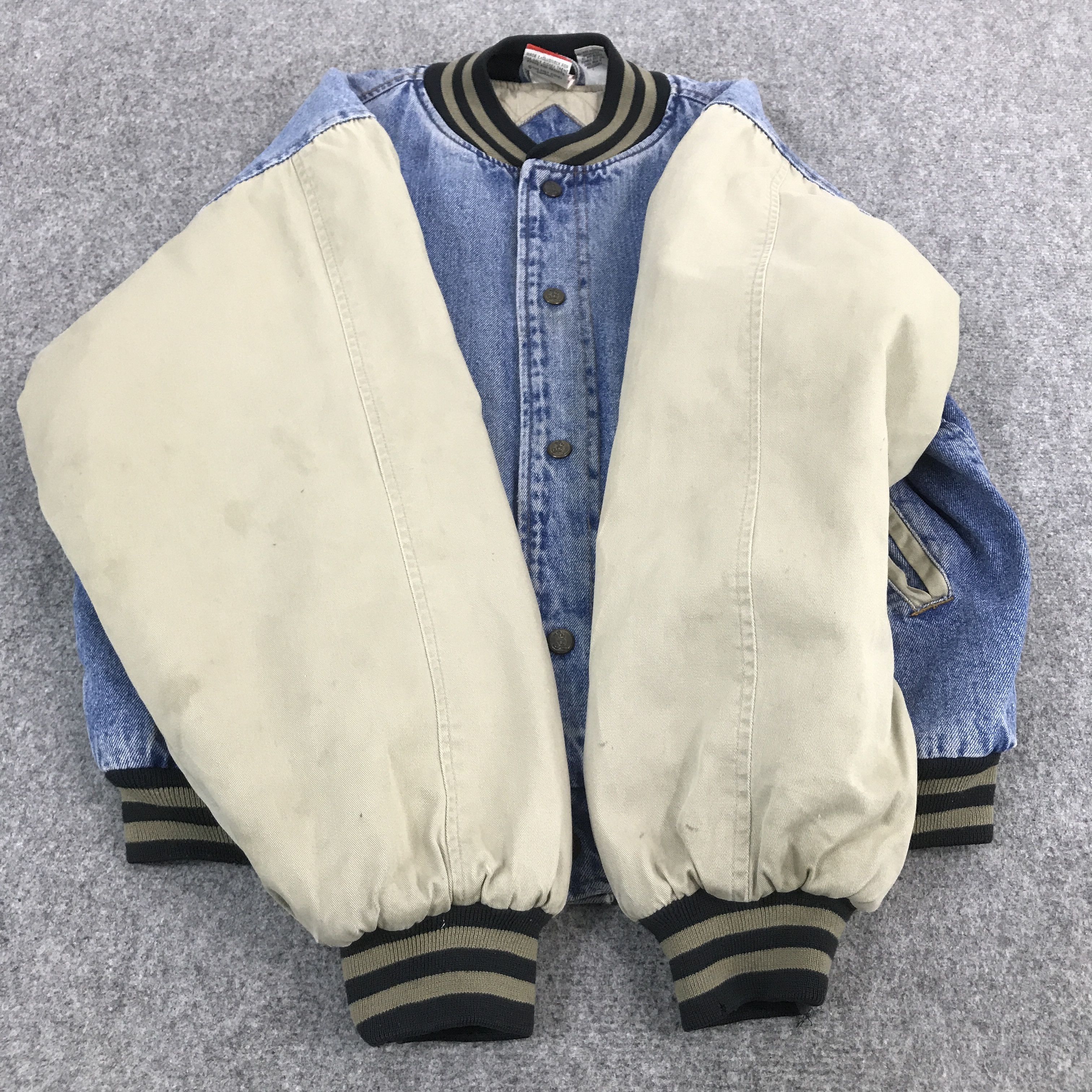 Japanese Brand × Mickey Mouse MICKEY MOUSE DESIGN COTTON VARSITY SNAP BUTTON JACKET Size US L / EU 52-54 / 3 - 8 Thumbnail