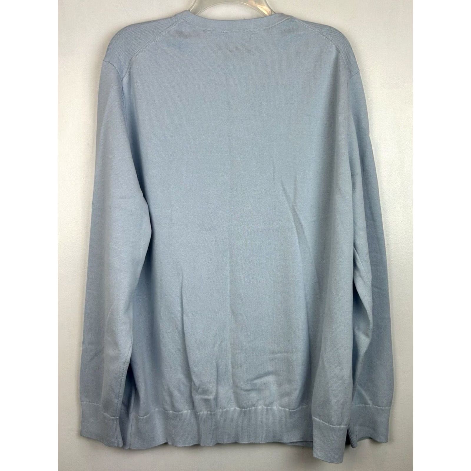 Lands' End Lands End Sweater Men XL Tall Blue Supima Cotton Pullover V Neck Casual New Gift Size US XL / EU 56 / 4 - 2 Thumbnail