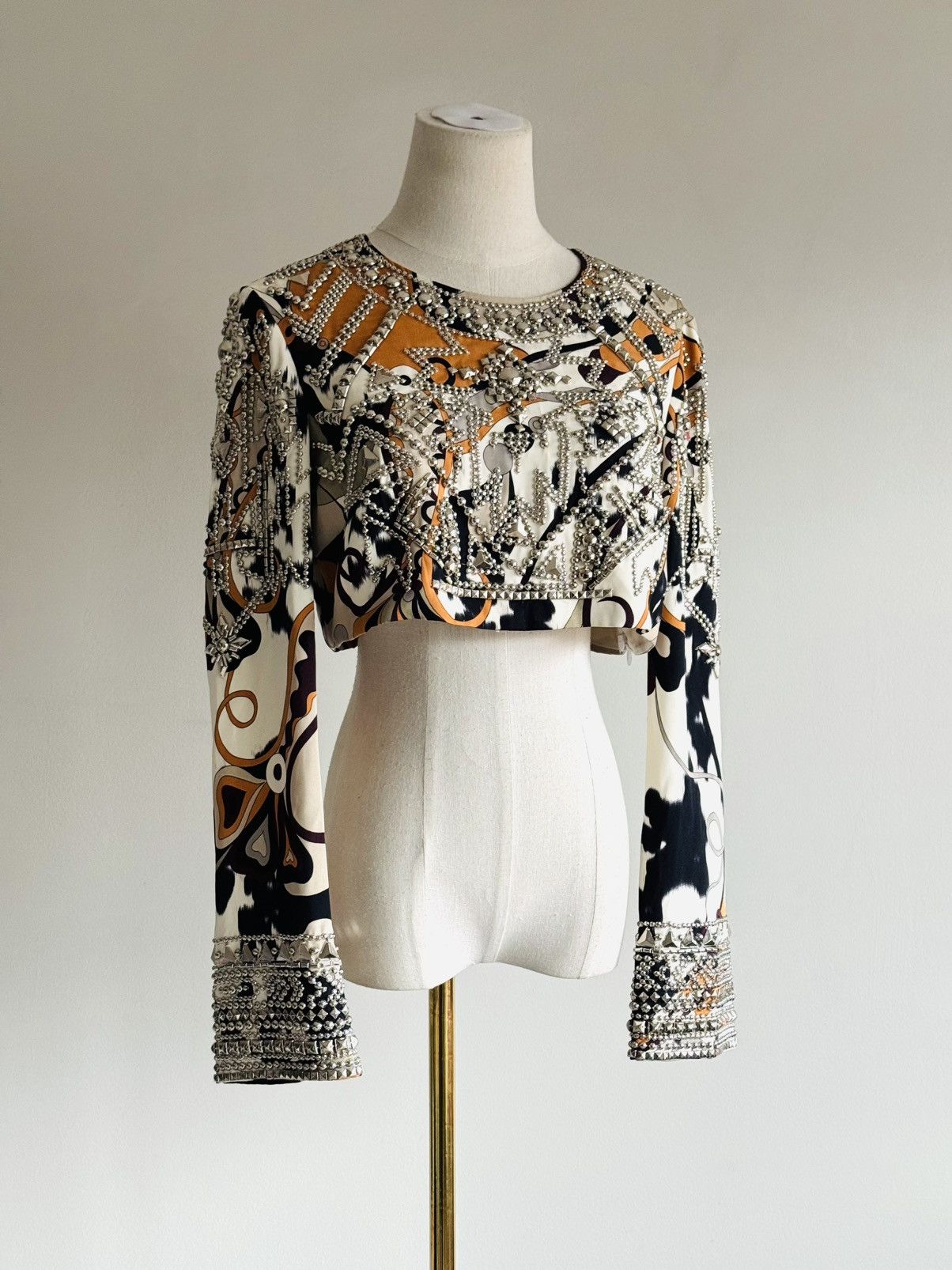 Emilio Pucci Pucci f/w 2014 studded crop top by Peter Dundas Size S / US 4 / IT 40 - 2 Thumbnail