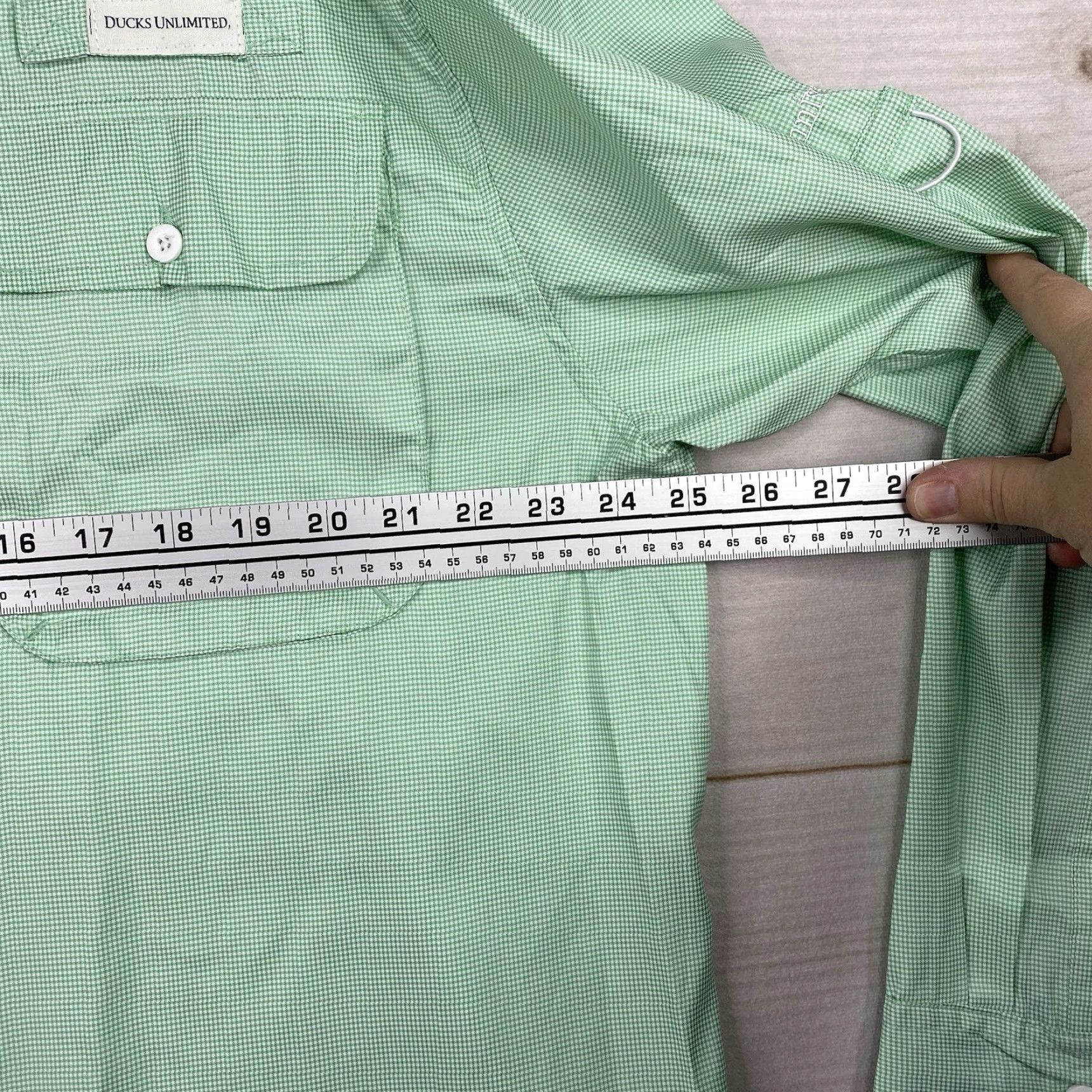 Vintage Ducks Unlimited Button-Up Shirt Mens L Green Micro Checks Long Sleeve Vented Shirt Mens L Green Micro Checks Vented Size US L / EU 52-54 / 3 - 7 Thumbnail