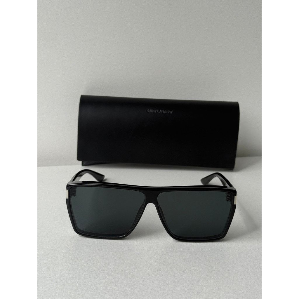 Saint Laurent Paris NEW Saint Laurent SL756 Black Flat Top Sunglasses $565 Size ONE SIZE - 4 Thumbnail