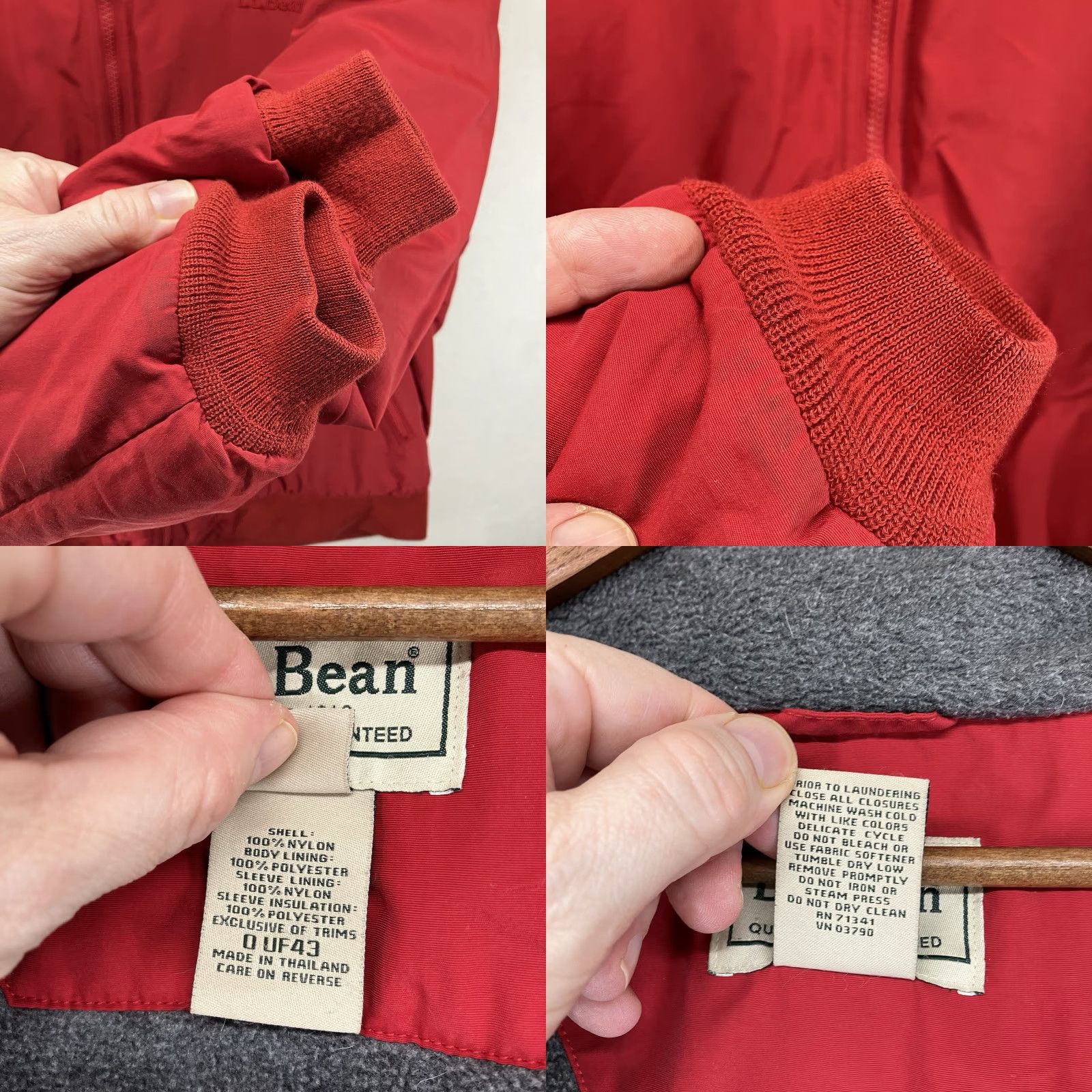 Vintage VINTAGE L.L. Bean Warm-Up Jacket Mens L Tall Bomber Jacket Red Gray Long Sleeve Zip Pockets Fleece Lined Nylon Coat Classic Outdoor Logo 90s USA Size US L / EU 52-54 / 3 - 9 Thumbnail