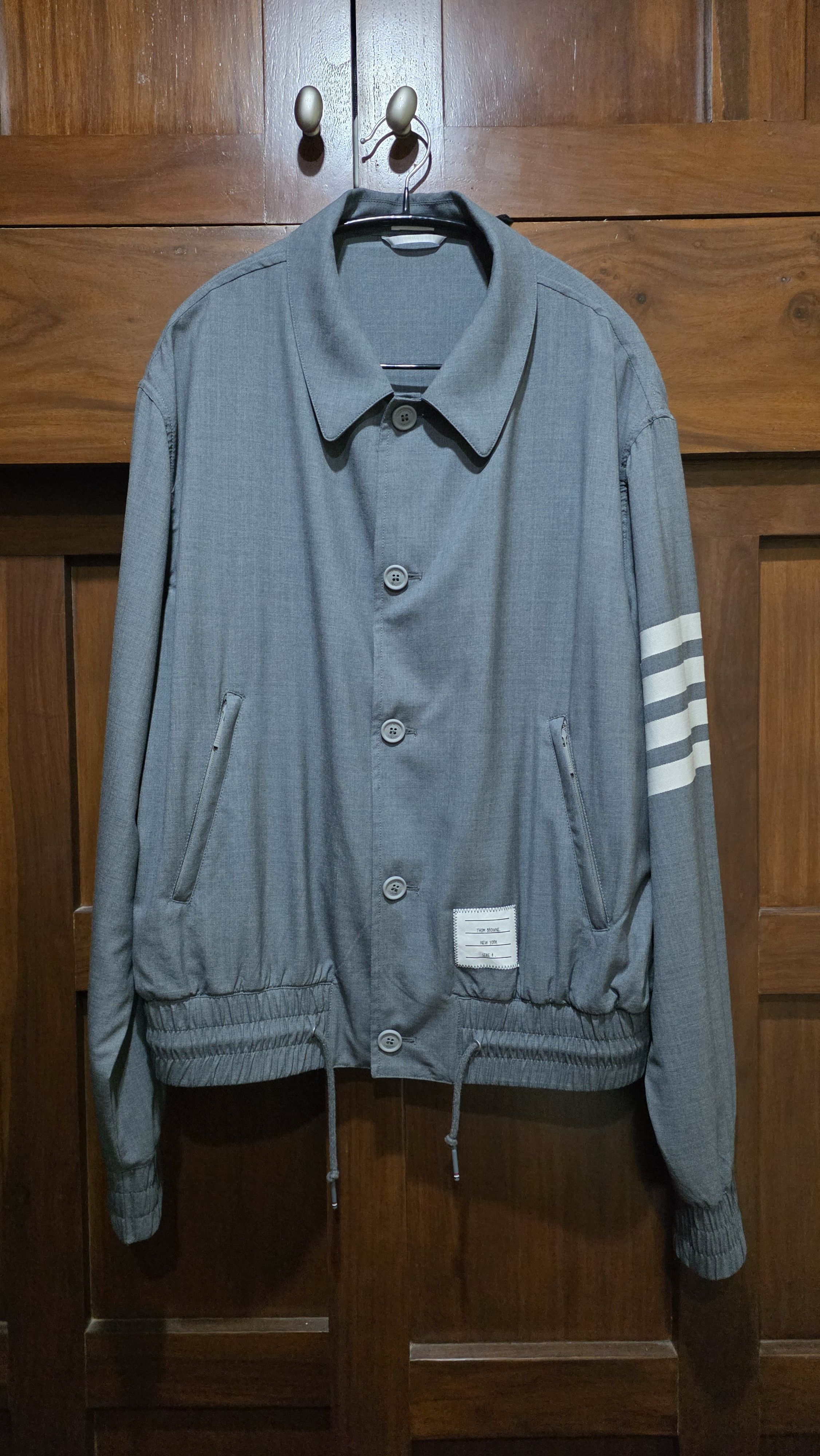 Thom Browne Thom Browne Grey Wool Jacket Size US XL / EU 56 / 4 - 1 Thumbnail