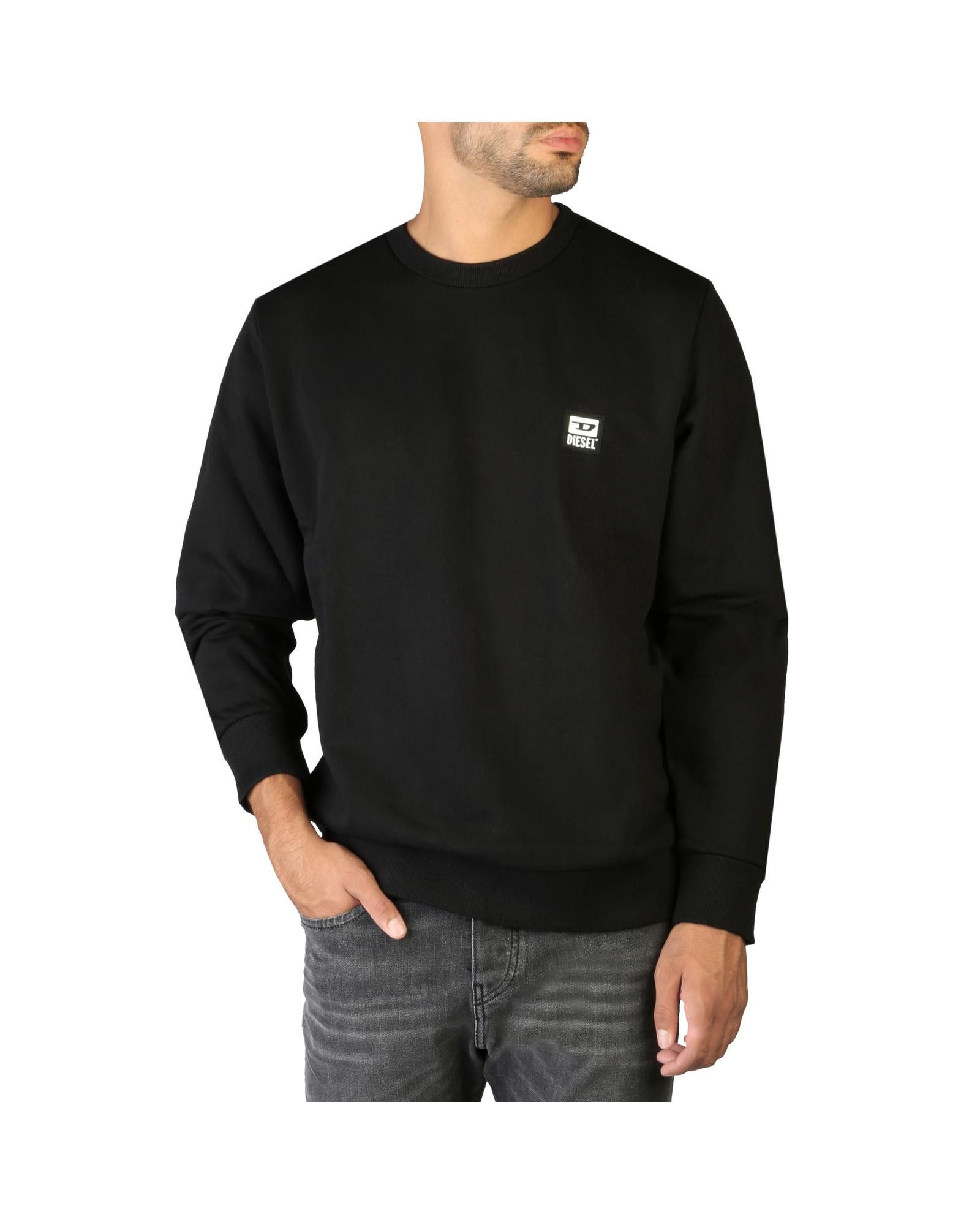 image of Diesel Regular Fit Cotton Blend Logo Sweatshirt in Black, Men's (Size XS)