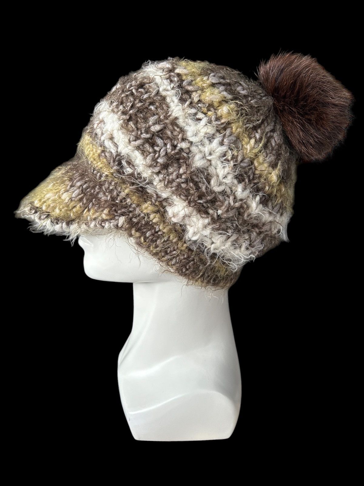 Japanese Brand × Kapital × Vintage CA4LA x Weave Toshi Knitted Fur Hairy Made in Italy Hats Size ONE SIZE - 1 Thumbnail
