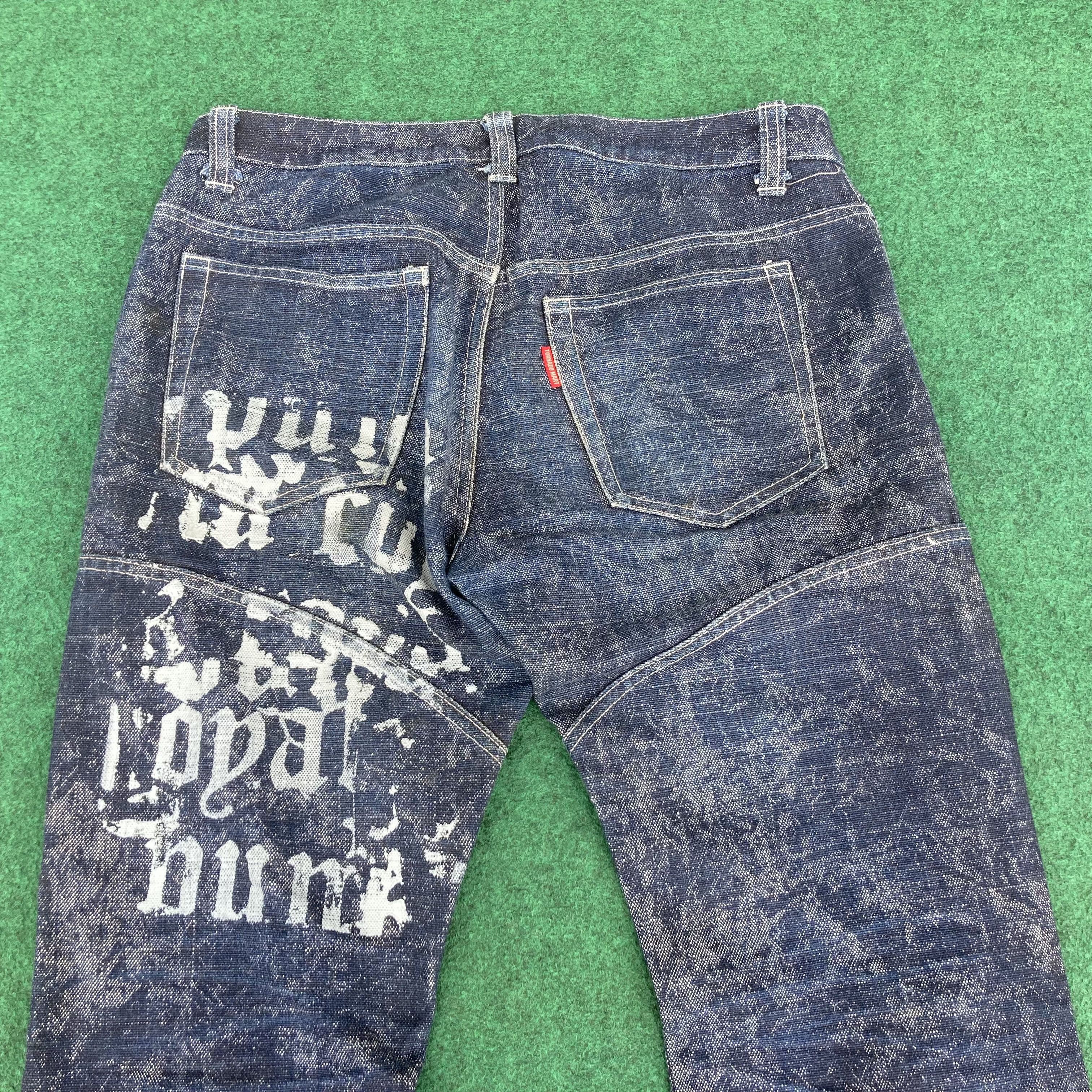 Tornado Mart × Vintage Vtg Tornado Mart Lace-Up Trouser Punk Flared Denim Jeans Size US 31 - 10 Thumbnail