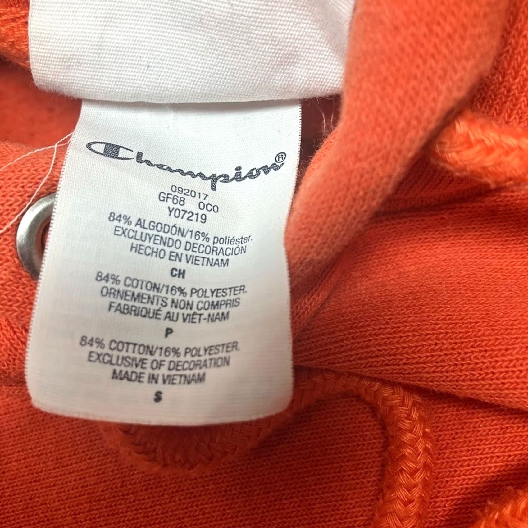 Champion Champion Orange Reverse Weave Sweatshirt Mens Size S Hoodie Embroidered Logo Size US S / EU 44-46 / 1 - 4 Thumbnail