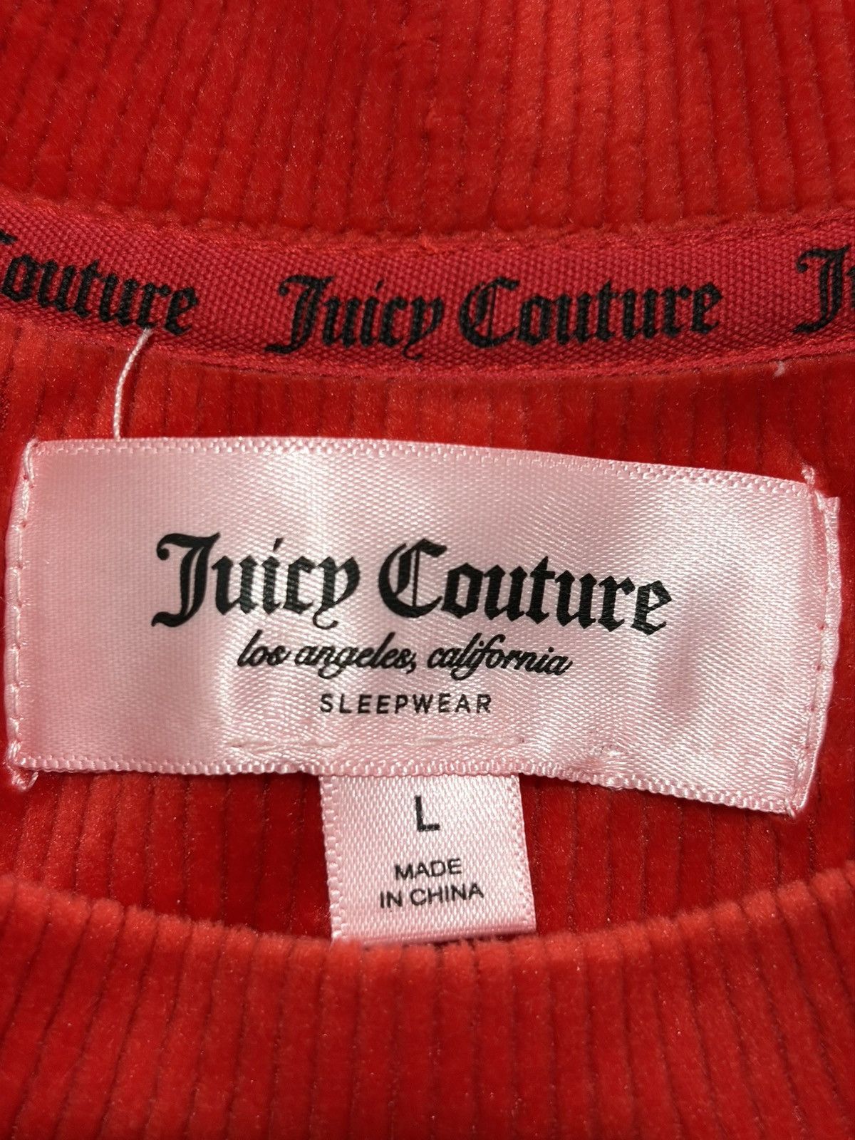 Juicy Couture Juicy Couture Pajama Top Velour Rhinestone Logo Sleepwear Size L / US 10 / IT 46 - 3 Thumbnail