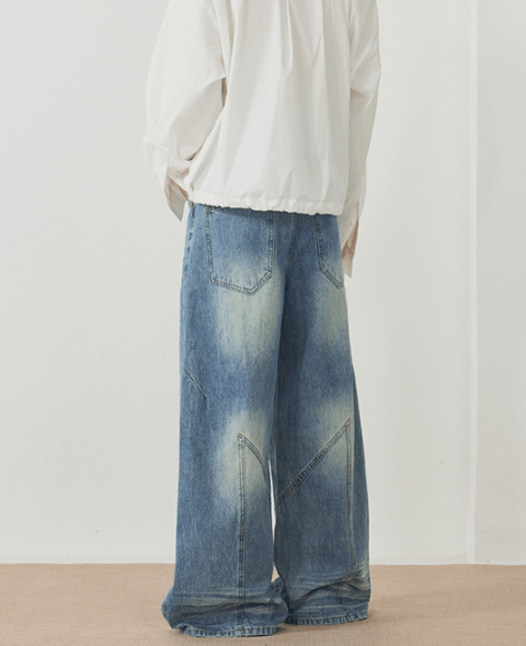 Japanese Brand American high street distressed patchwork baggy jeans Size US 32 / EU 48 - 5 Thumbnail