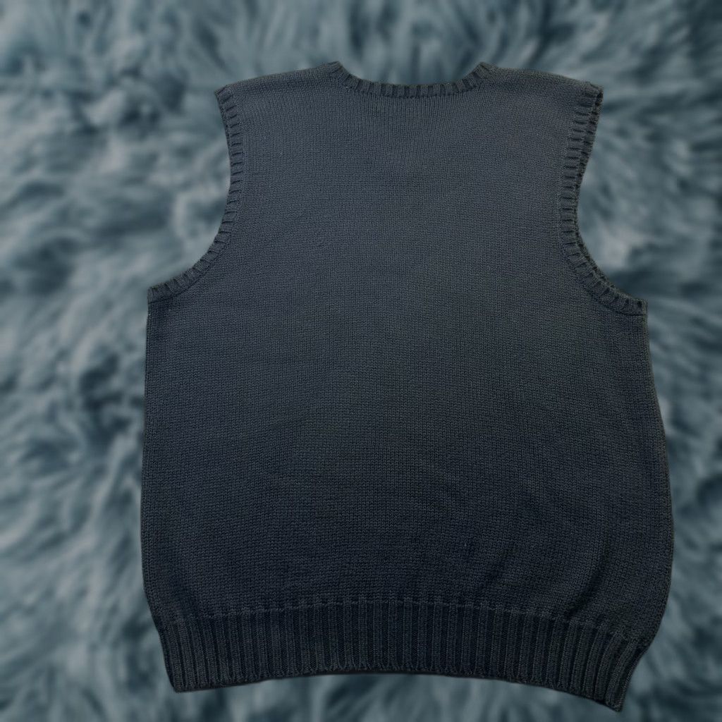 Polo Ralph Lauren VINTAGE Polo Ralph Lauren Vest Mens Large Black Knit Polo Ralph Lauren Sweater Vest Mens L Black Knit Logo 80s 90s Tennis Golf All Seasons Size US L / EU 52-54 / 3 - 1 Thumbnail