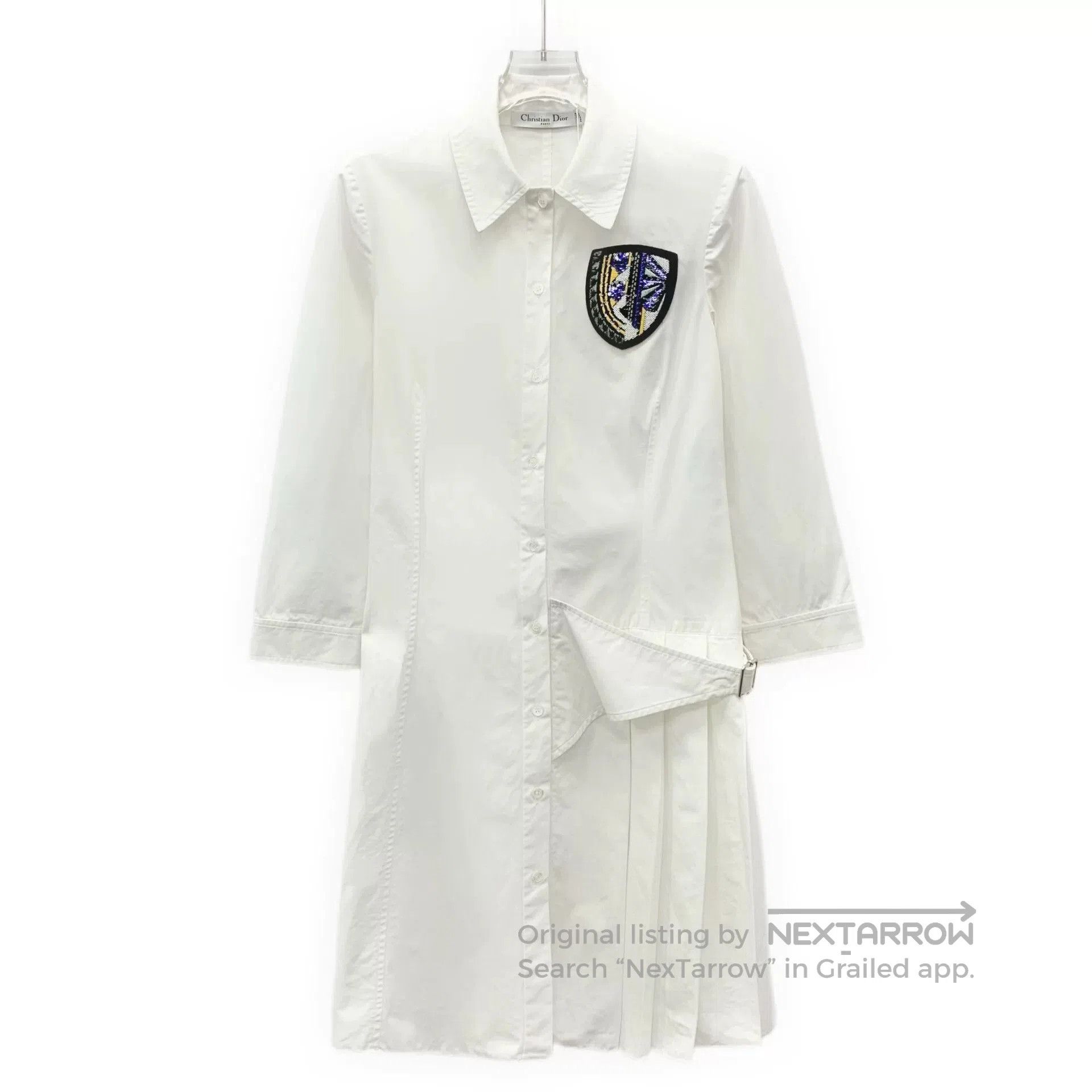 Dior dior white embroidered logo long sleeve dress. Size US XXS / EU 40 - 1 Thumbnail