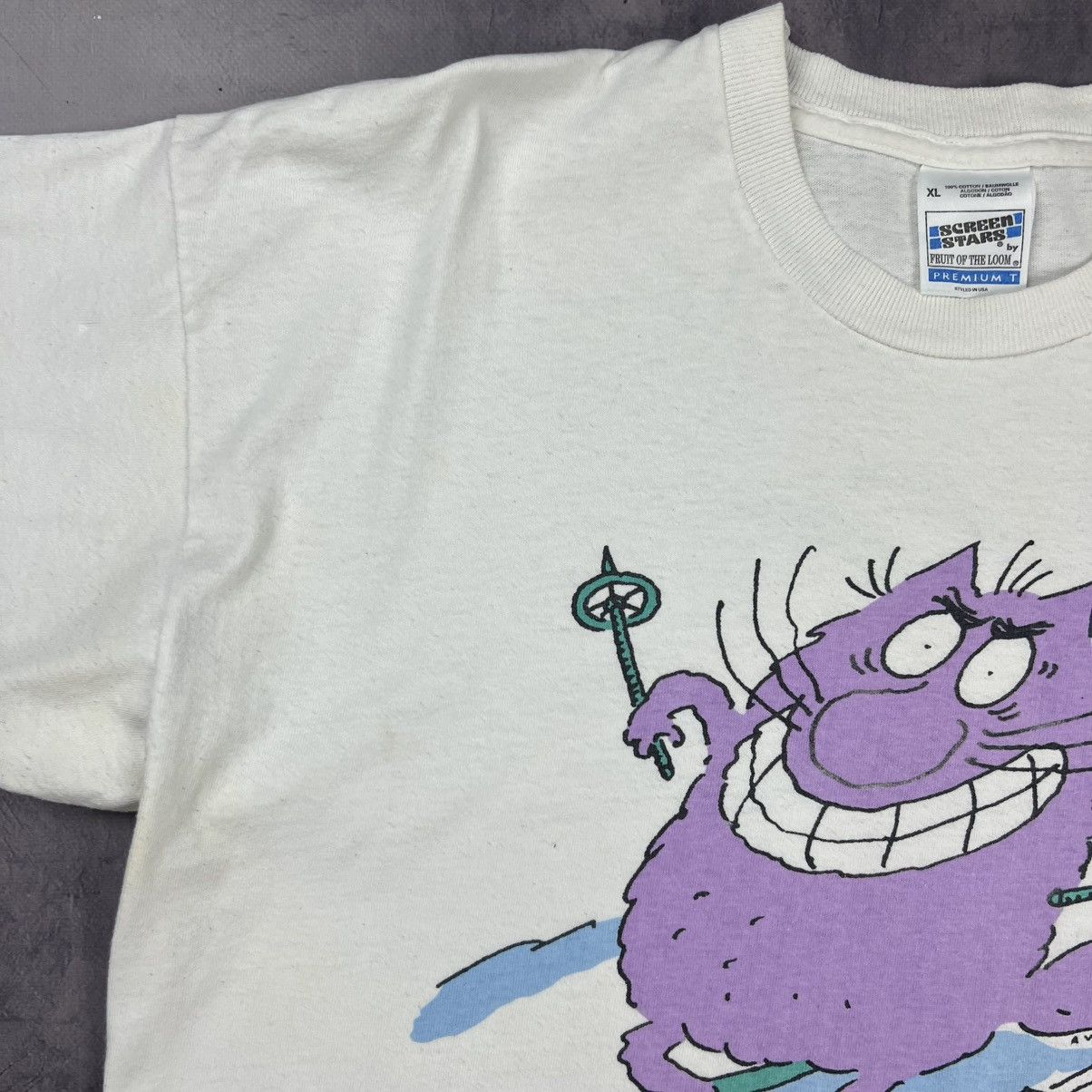 Designer Rare! Trevor Dunton Off Piste Cat Vintage Big Logo Tee 1996 Size US XL / EU 56 / 4 - 4 Thumbnail