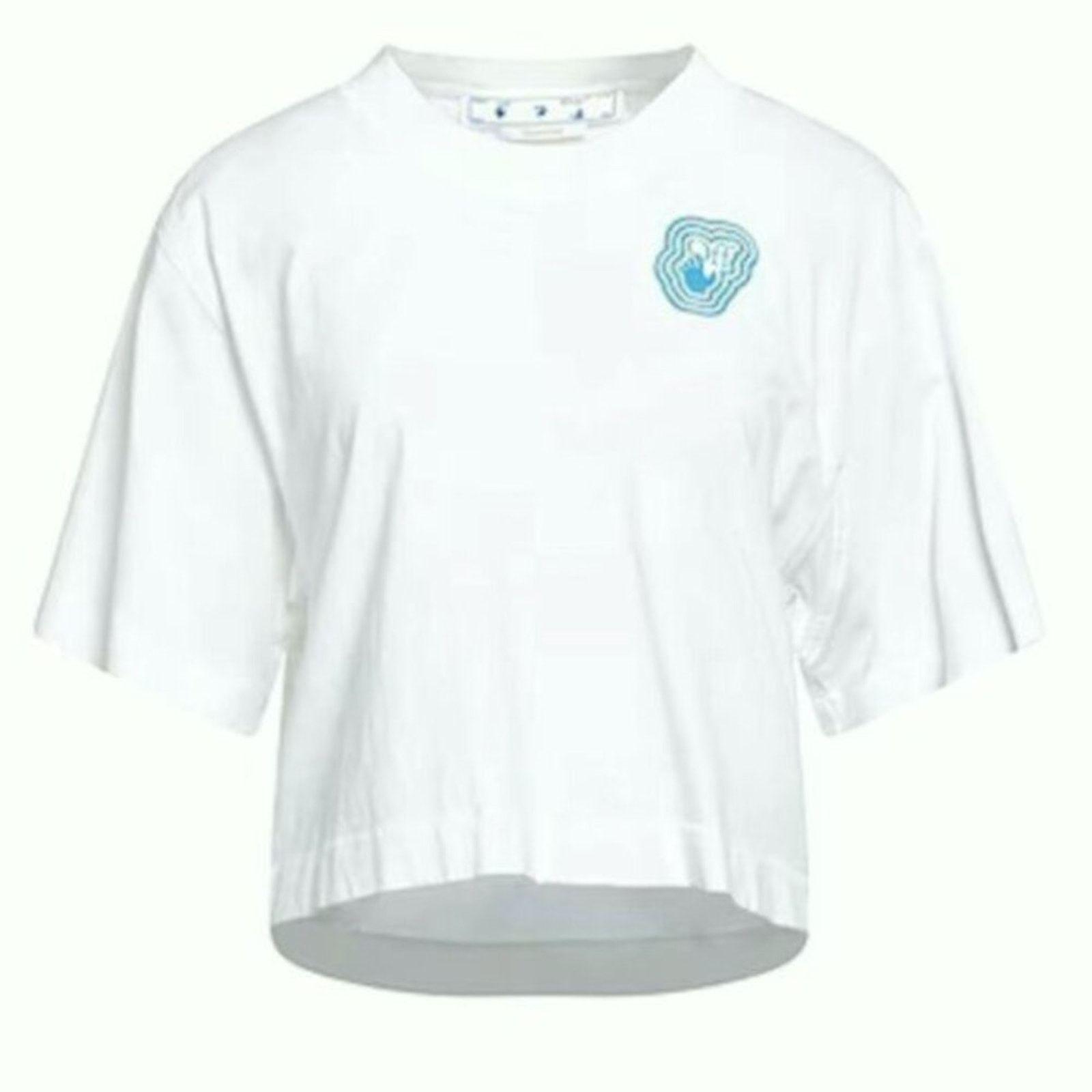 Off-White Off White Fluo Swimming Man Cotton Cropped Tee L Size L / US 10 / IT 46 - 1 Thumbnail