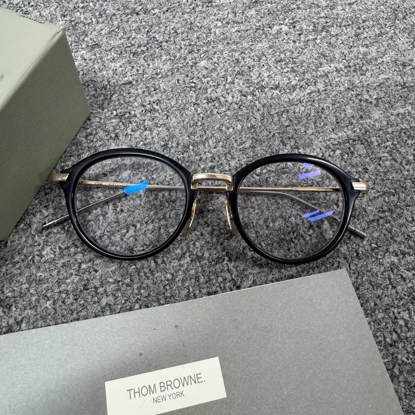 Thom Browne Thom Browne TB-011 49 Black Gold 98 New Eyeglasses Size ONE SIZE - 1 Thumbnail