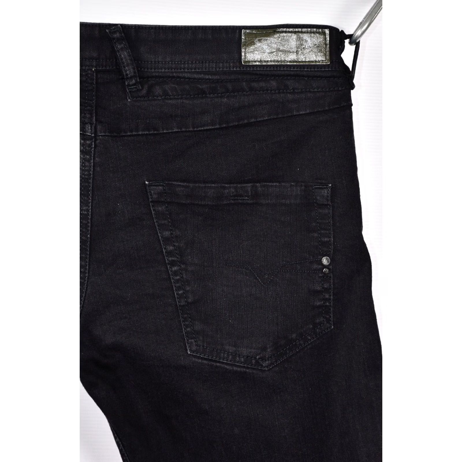 Diesel DIESEL Belther 0886Z Stretch Regular Slim-Tapered Jeans W36/L30 Mens Slim 98%Cotton 2%Elastane Black Denim 5-Pocket Inseam 30" Regular Size 36 Size US 36 / EU 52 - 4 Thumbnail