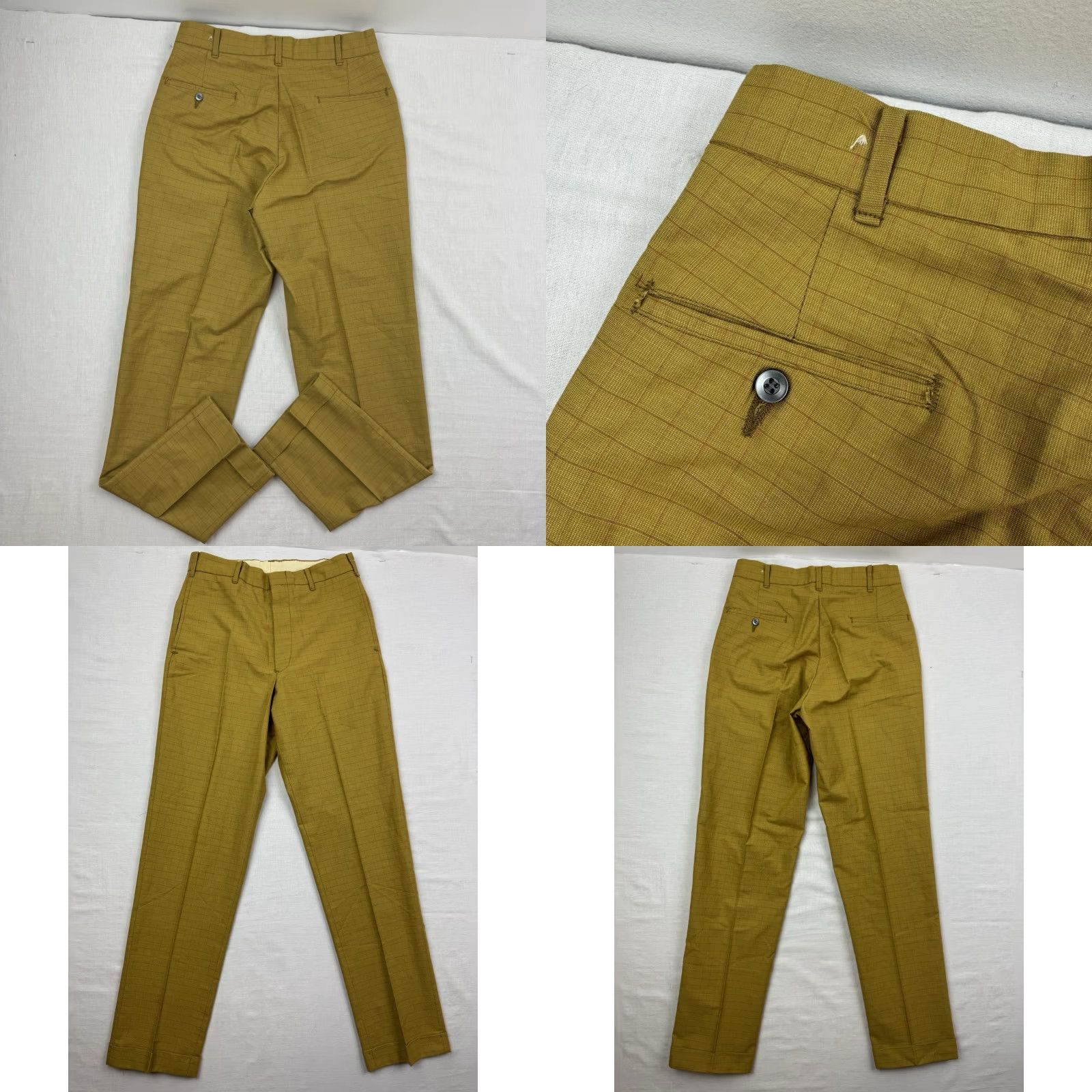 Vintage VINTAGE Koratron Pants Men 28x29 Plaid Yellow Zip 50s 60s Dress Pants Size US 28 / EU 44 - 10 Thumbnail