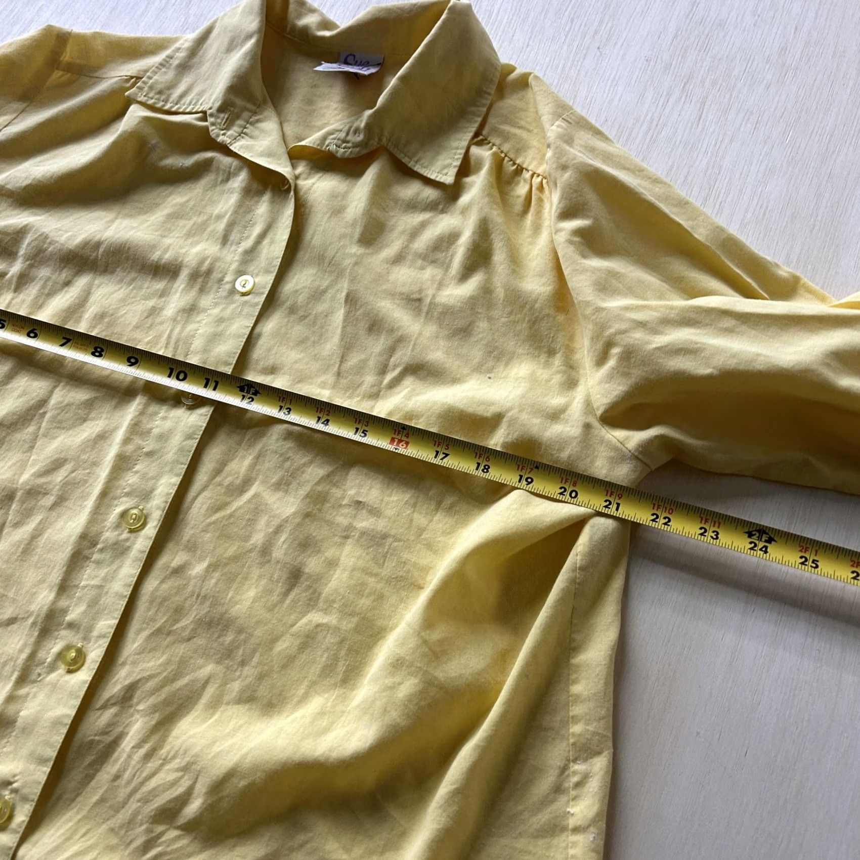 Vintage Sue Scott Shirt Womens Small Yellow Button-Up 3/4 Sleeve Collared Top Casual Size S / US 4 / IT 40 - 3 Thumbnail