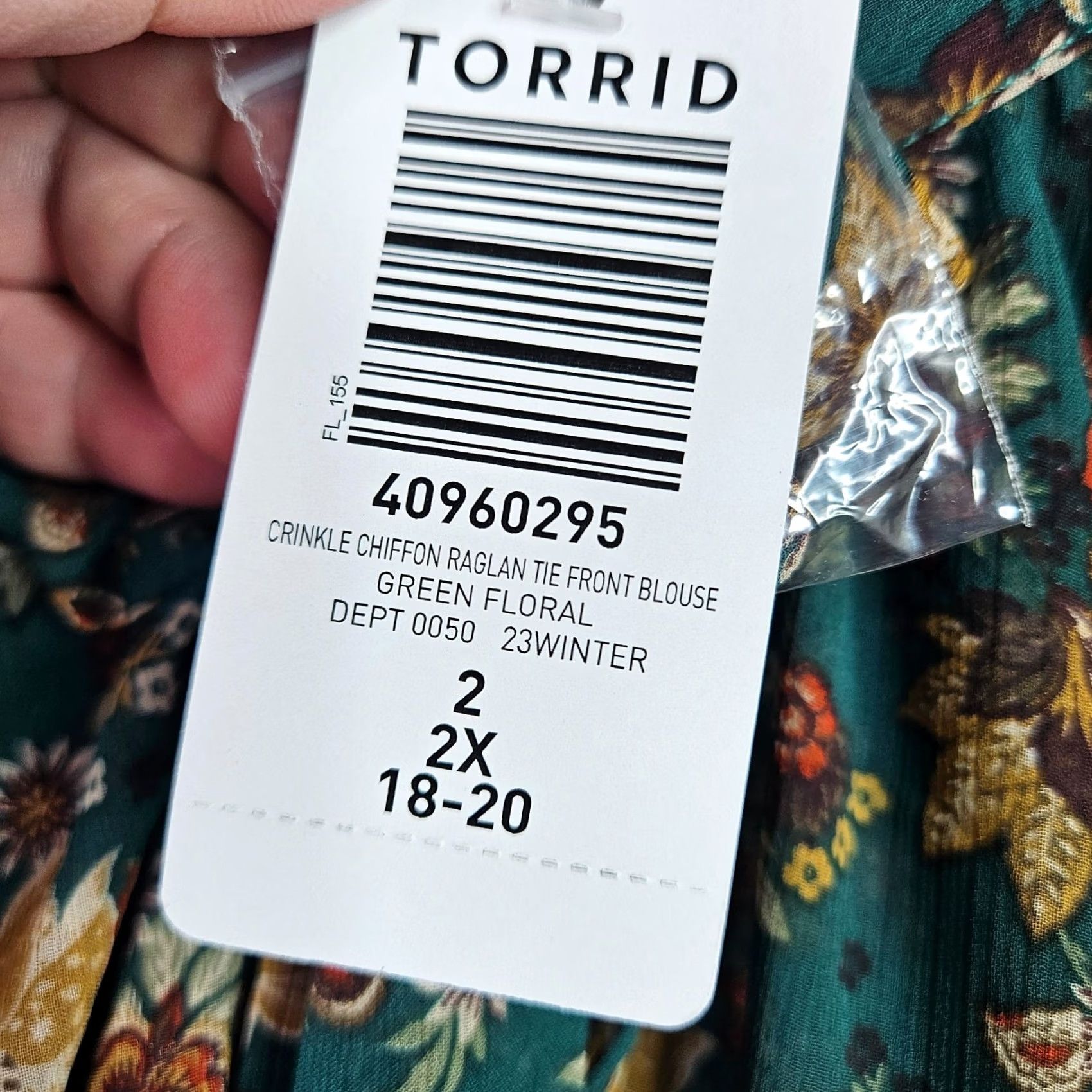 Torrid Torrid Blouse Top 2X Green Floral Chiffon Tie Front Peasant Shirt Womens Casual All Seasons Size XXL / US 16-18 / IT 52-54 - 7 Thumbnail